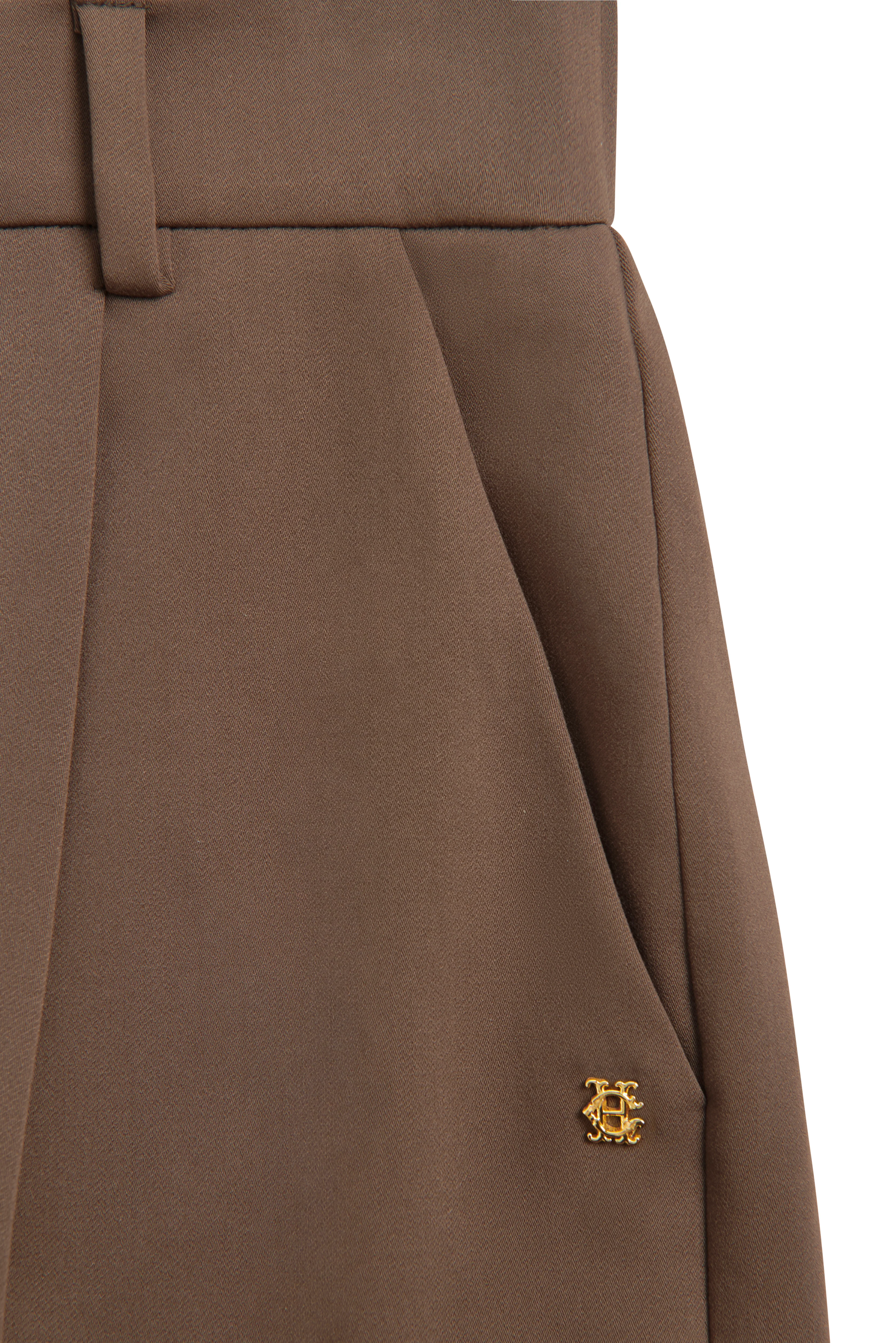 Pleated Wide Leg Trouser (Mocha) - Image 6