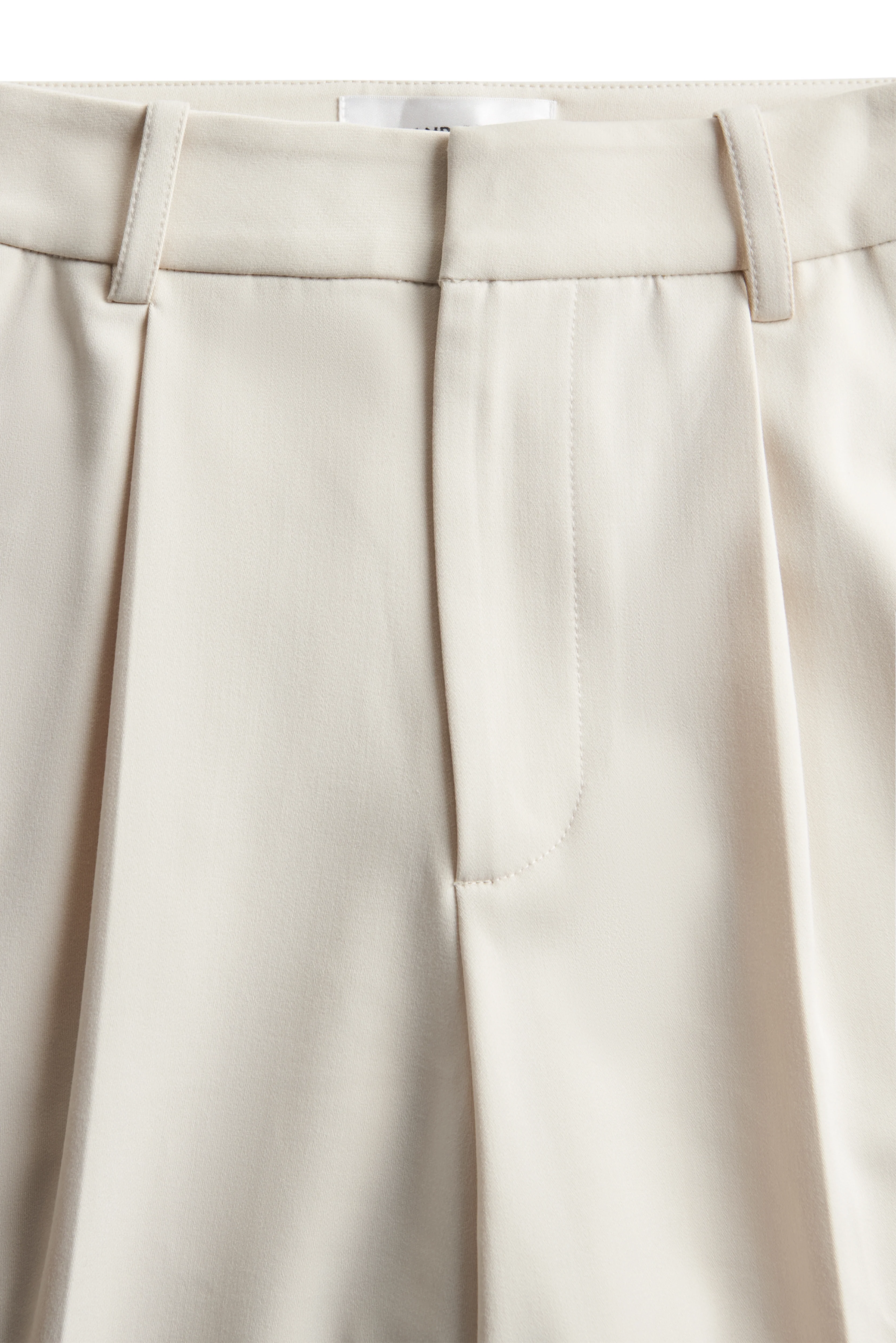 Pleated Wide Leg Trouser (Stone) - Image 8