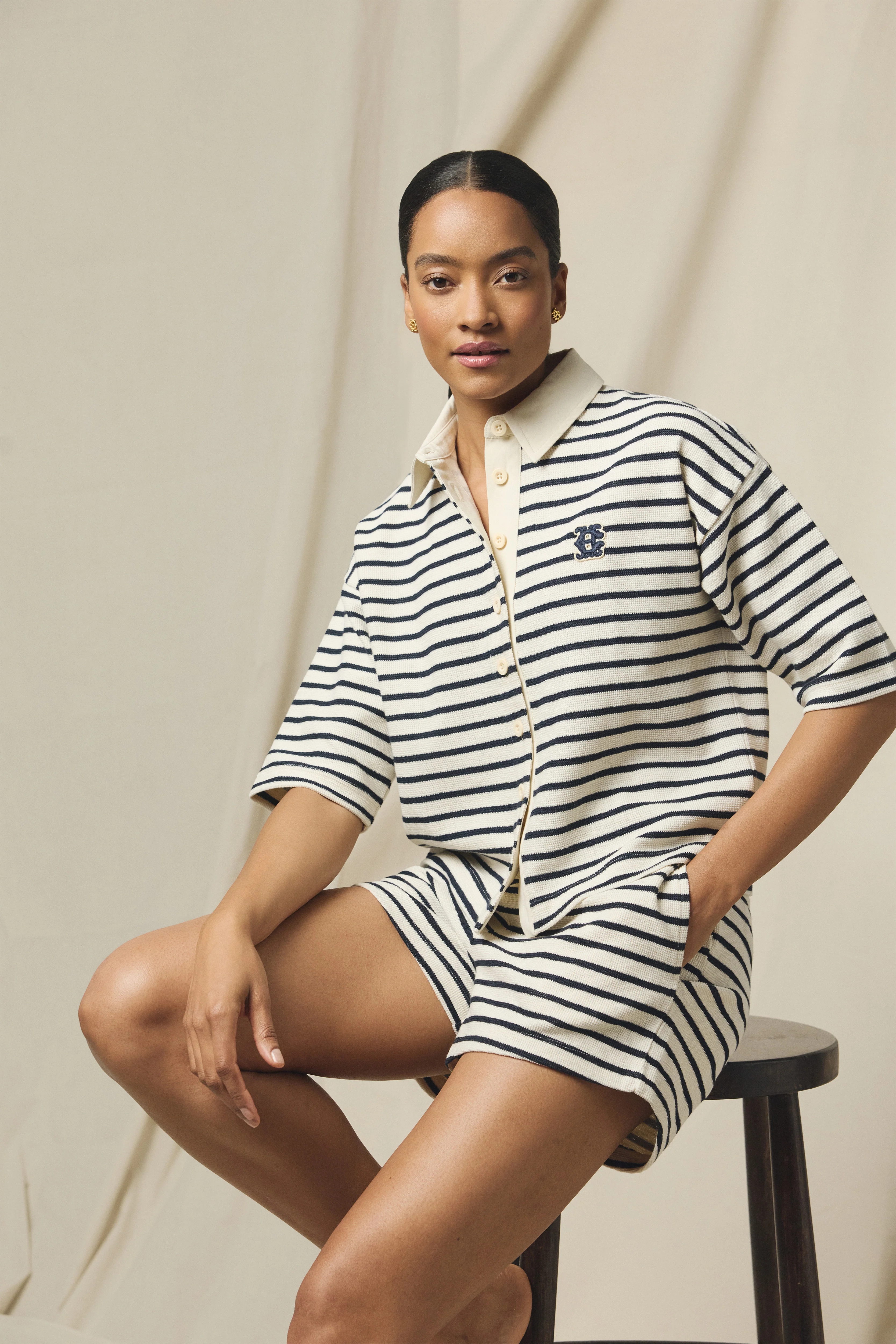 Portofino Co-ord (Ink Navy Natural Stripe)