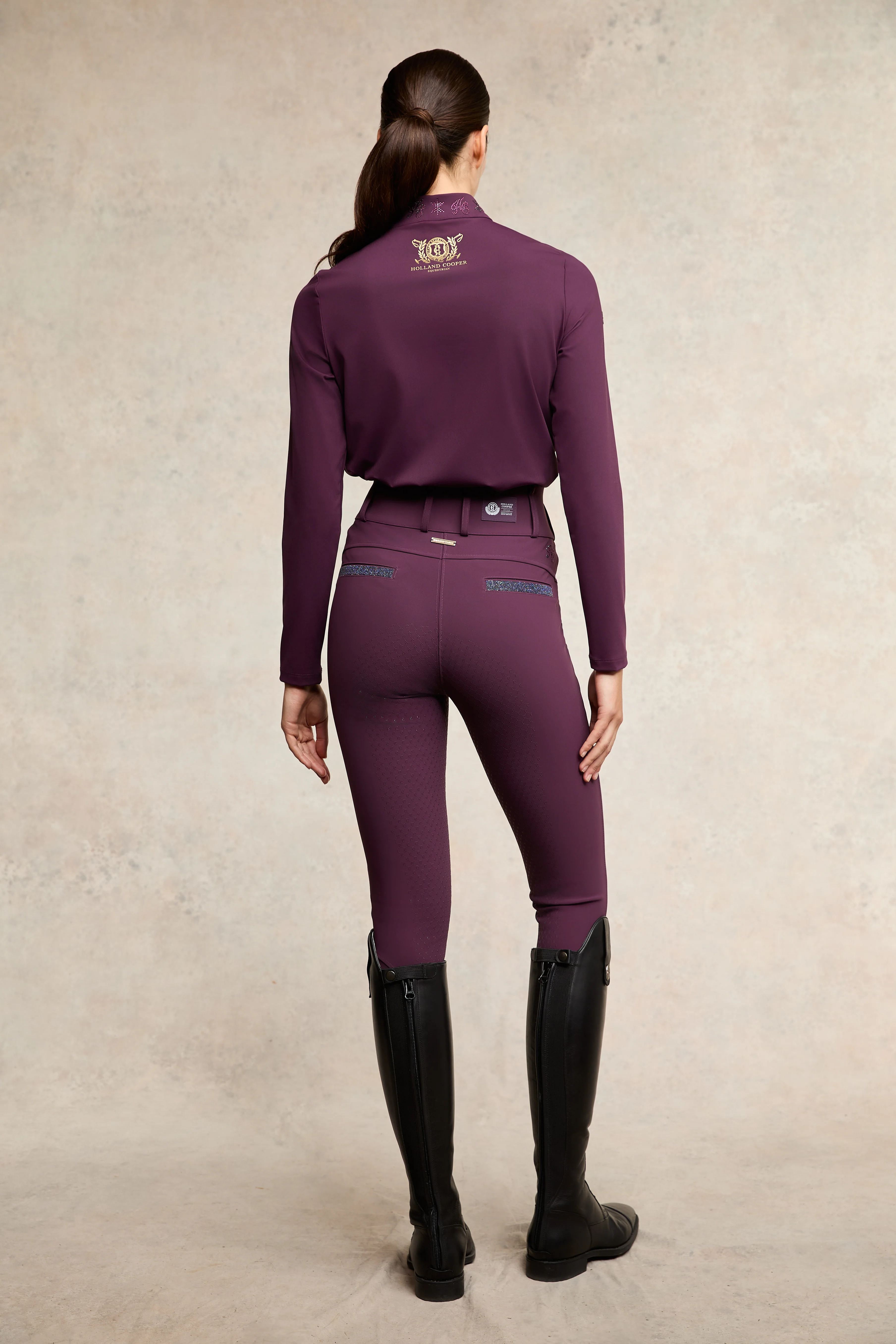 Premium High Rise Breeches (Aubergine) - Image 3