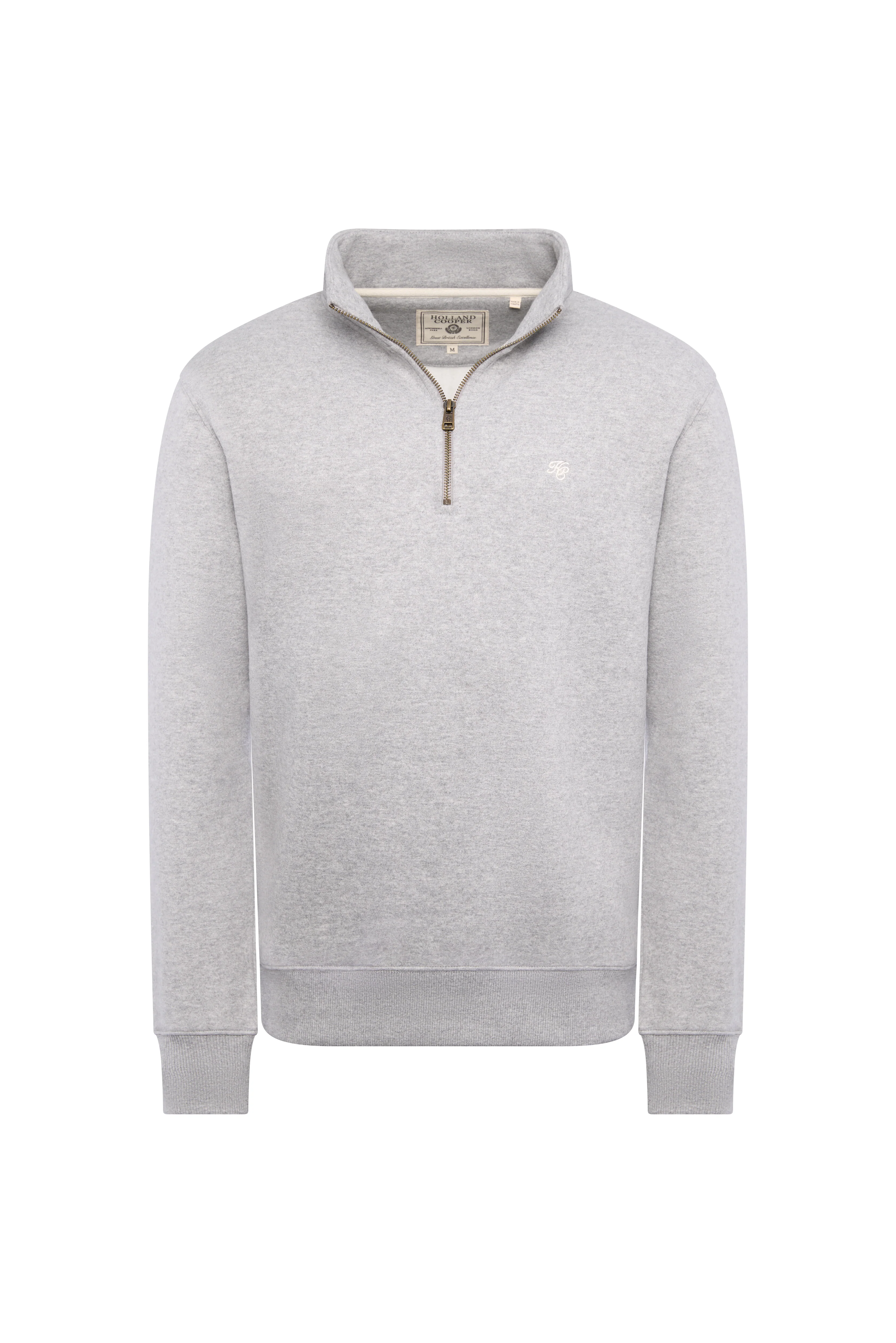 Men's Quarter Zip Sweat (Grey Marl) - Image 4