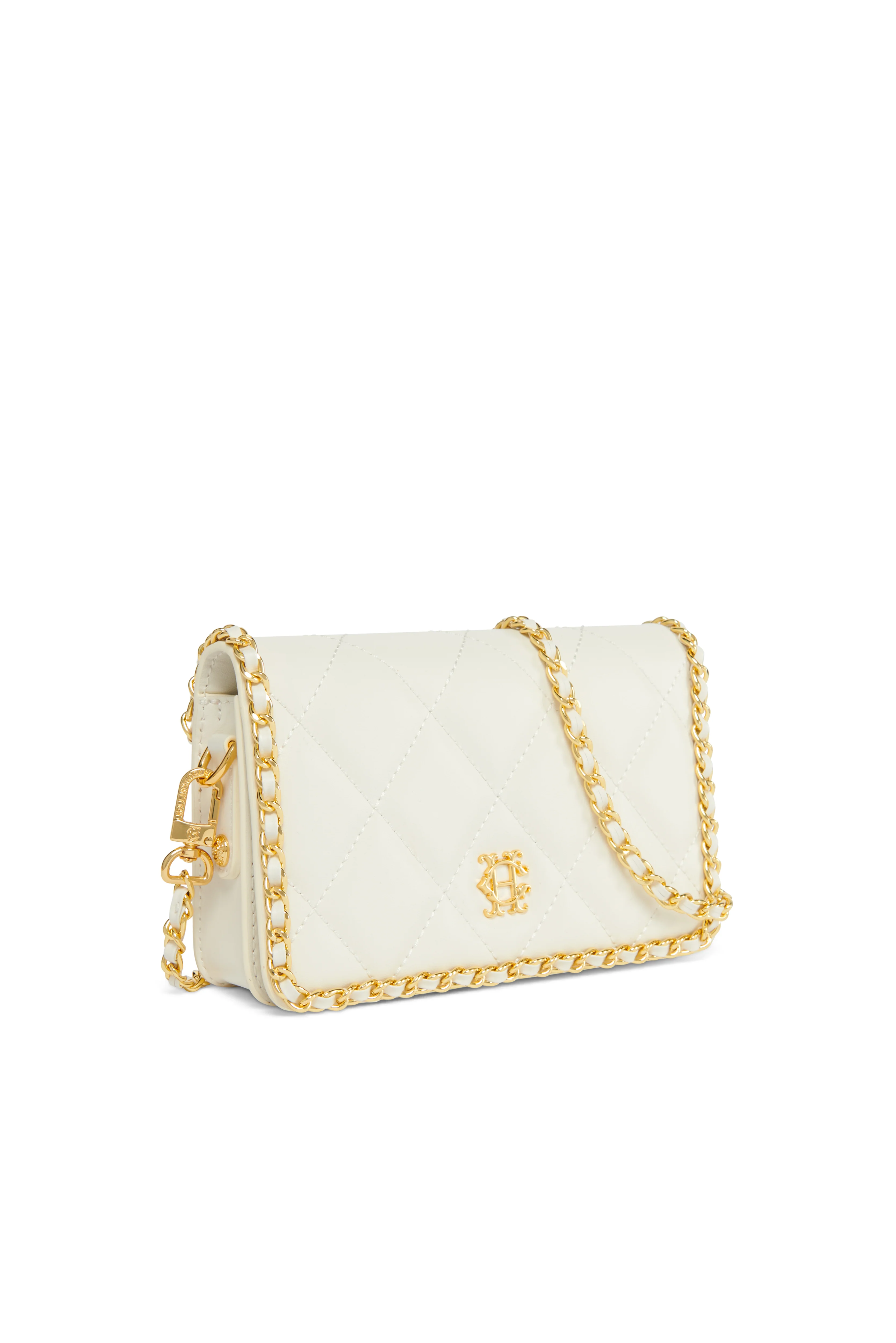 Quilted Chain Crossbody Bag (Cream) - Image 3