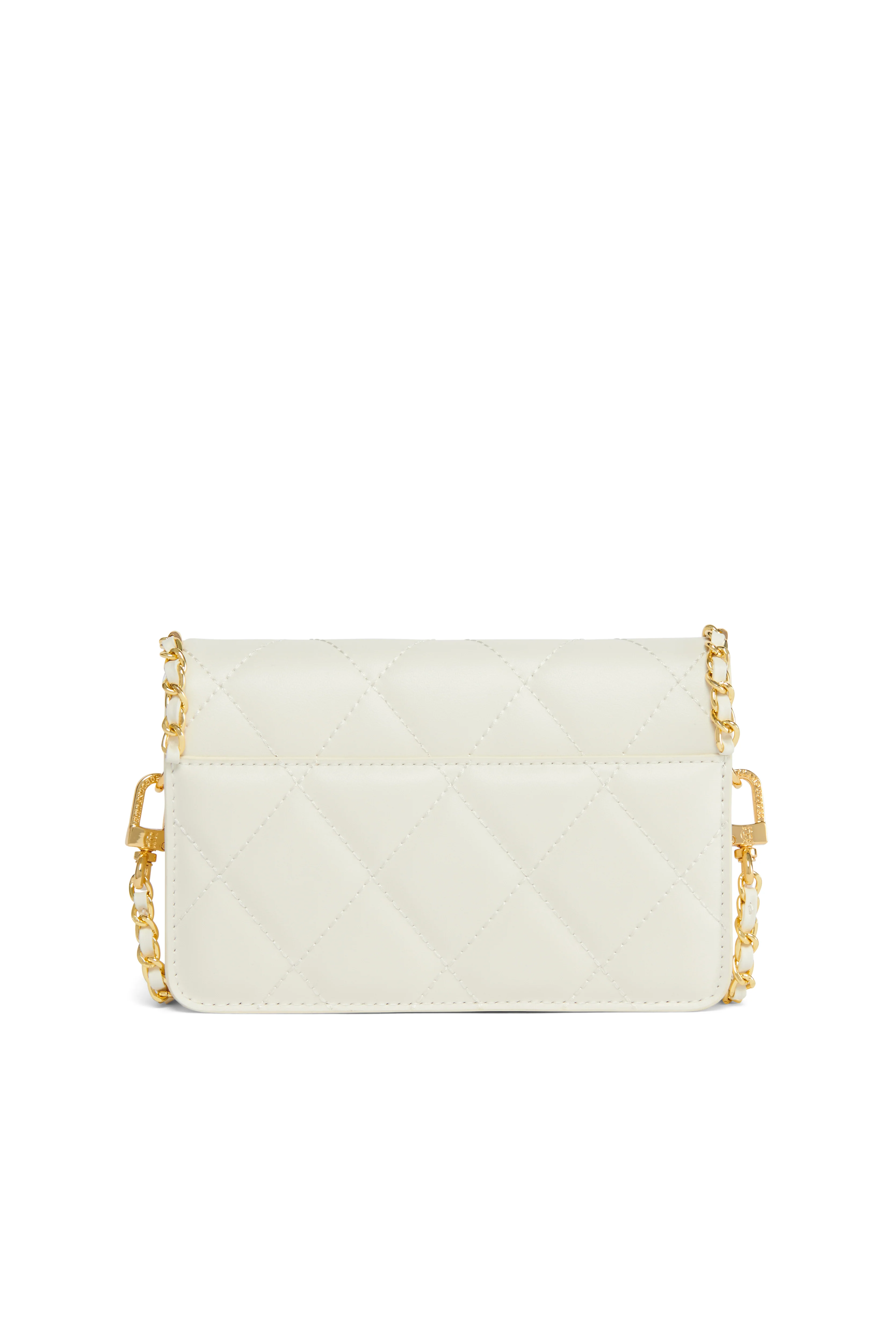Quilted Chain Crossbody Bag (Cream) - Image 4