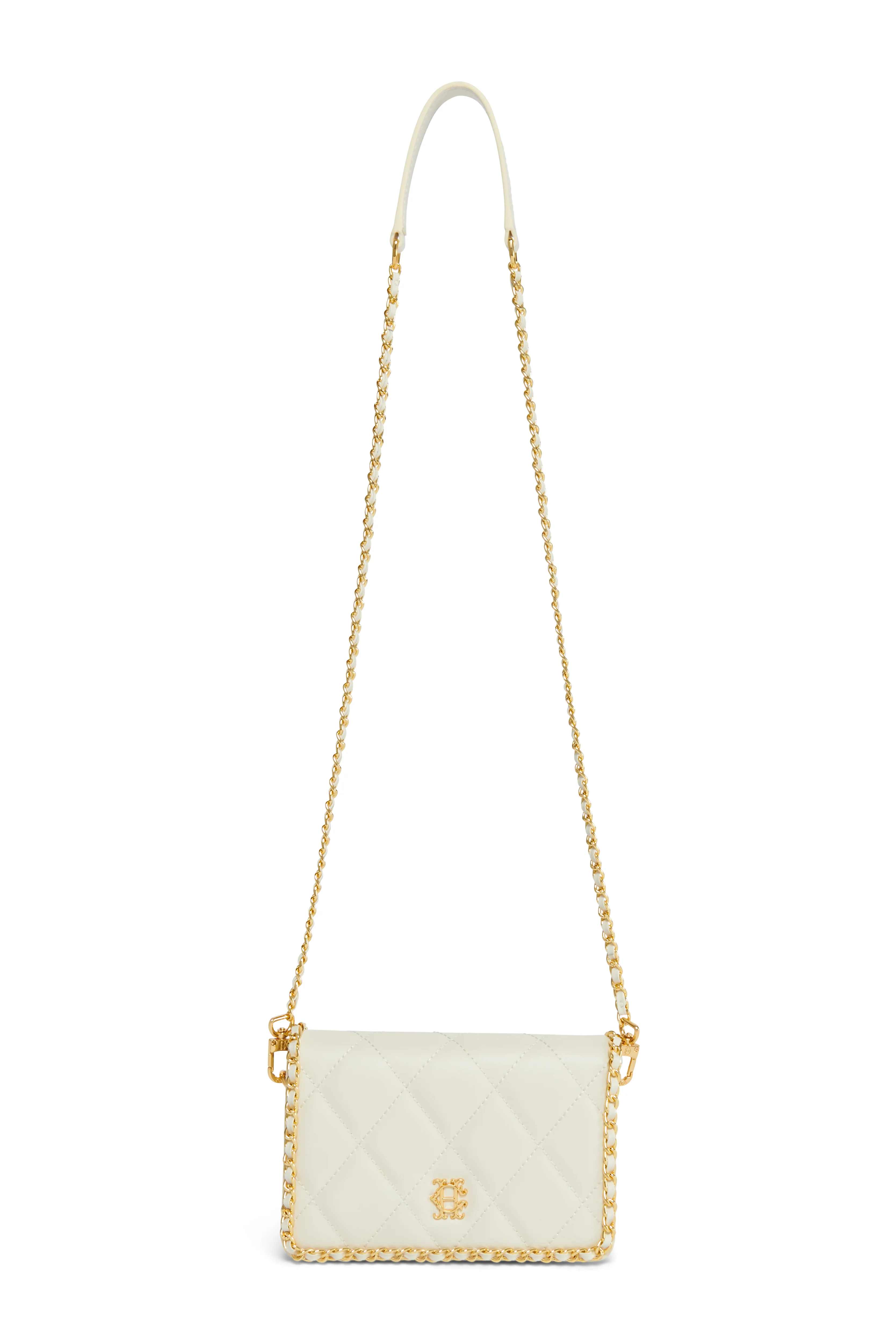 Quilted Chain Crossbody Bag (Cream) - Image 5