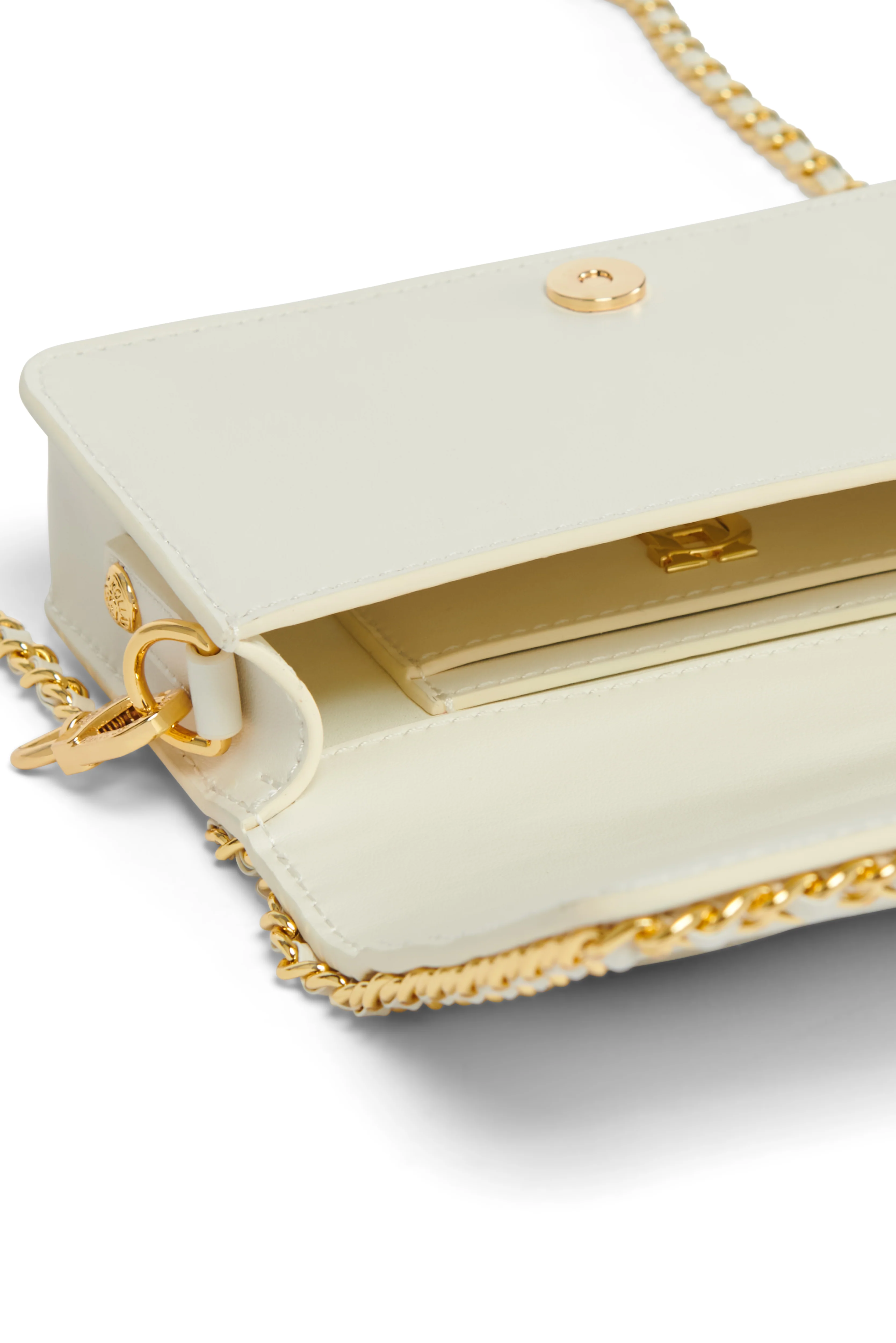 Quilted Chain Crossbody Bag (Cream) - Image 6