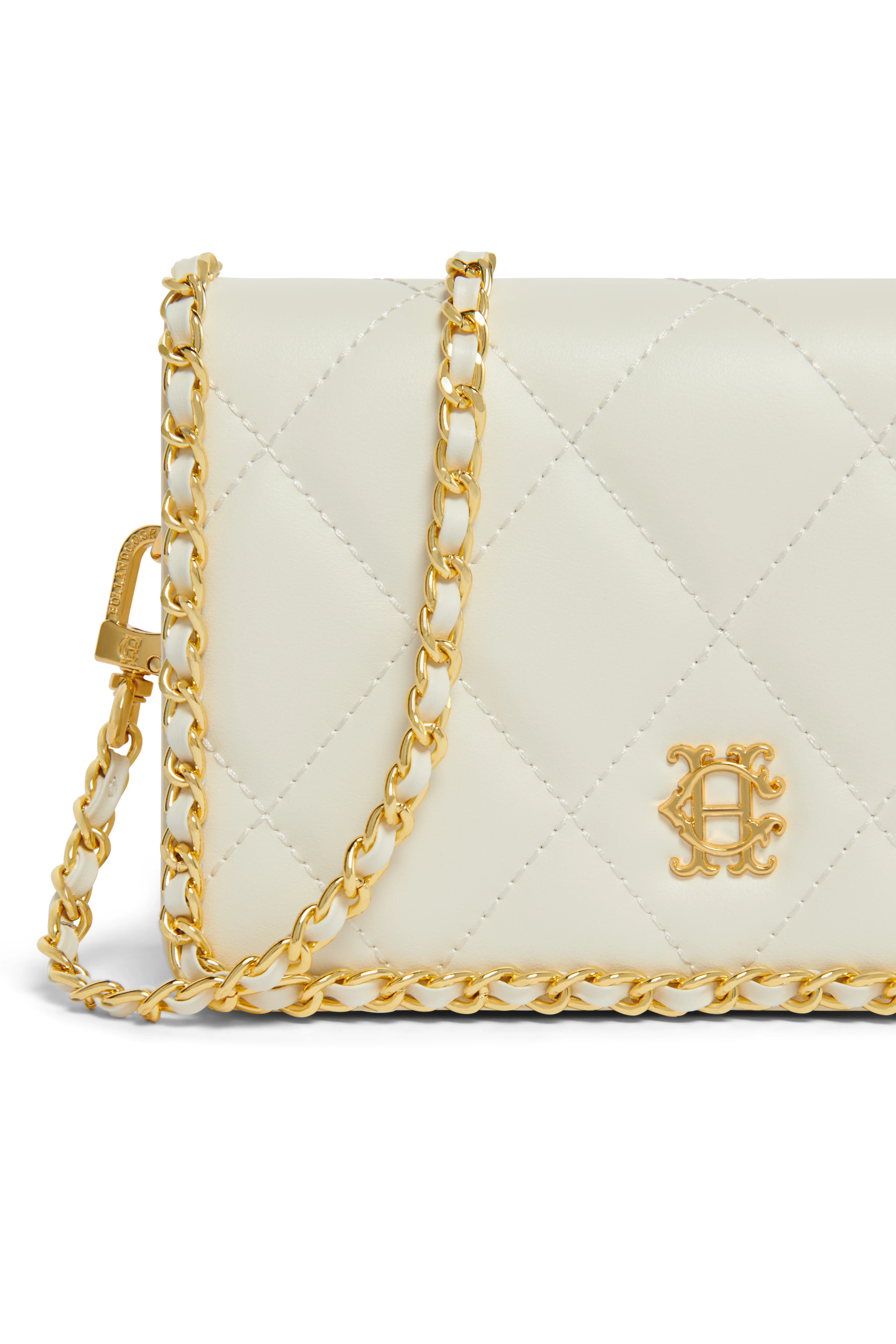 Quilted Chain Crossbody Bag (Cream) - Image 8