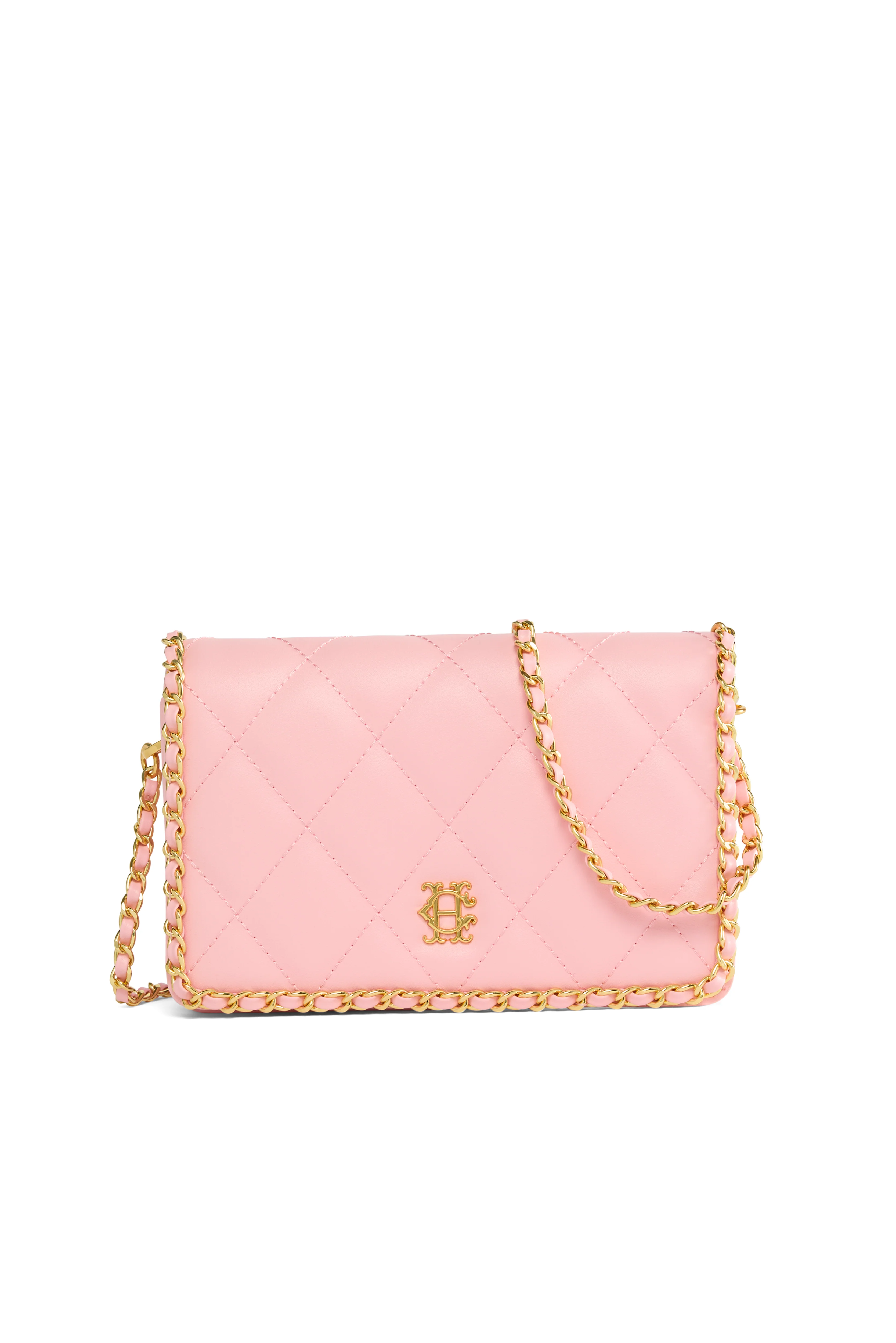 Quilted Chain Crossbody Bag (Peony)