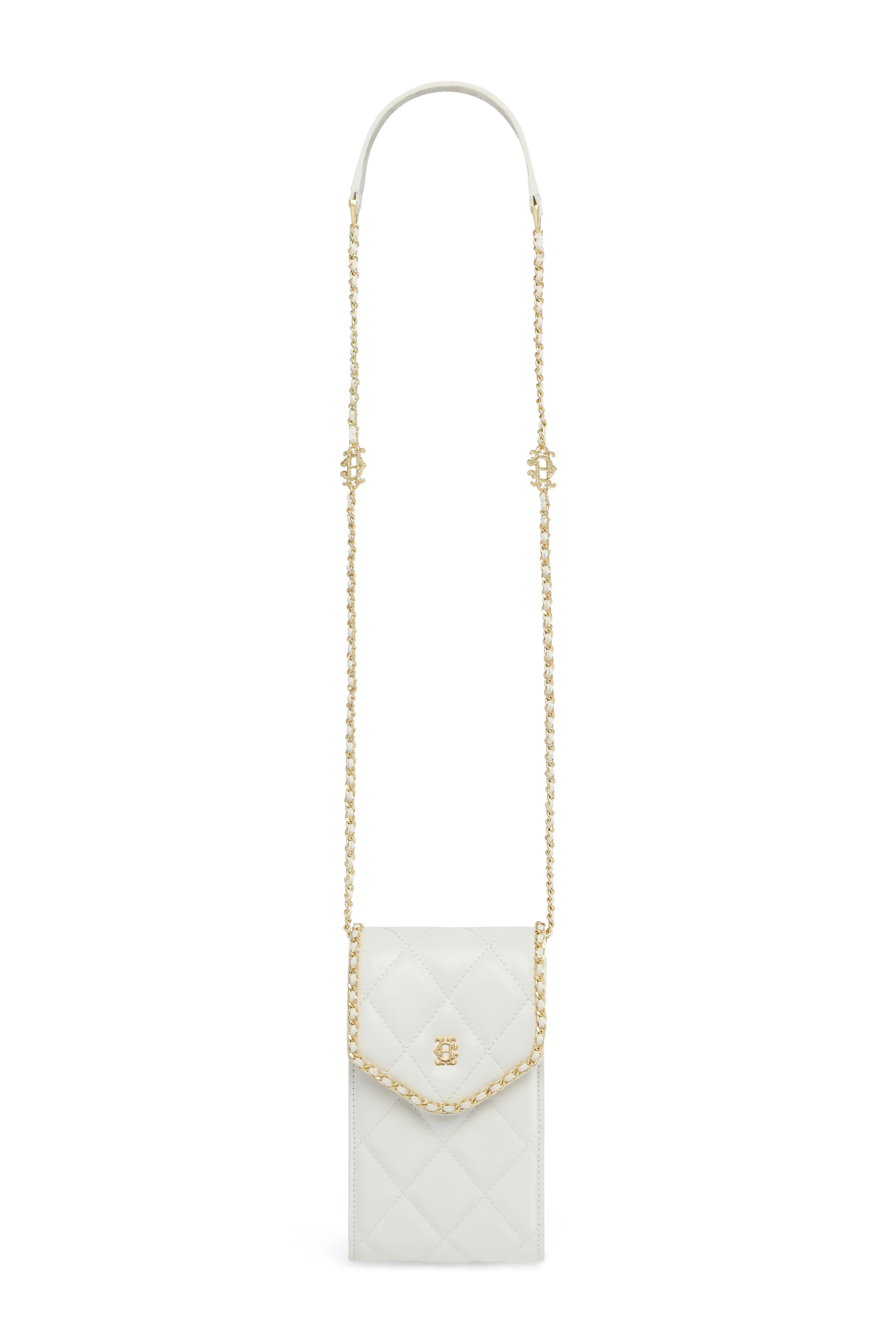 Quilted Chain Crossbody Pouch (Cream) - Image 3