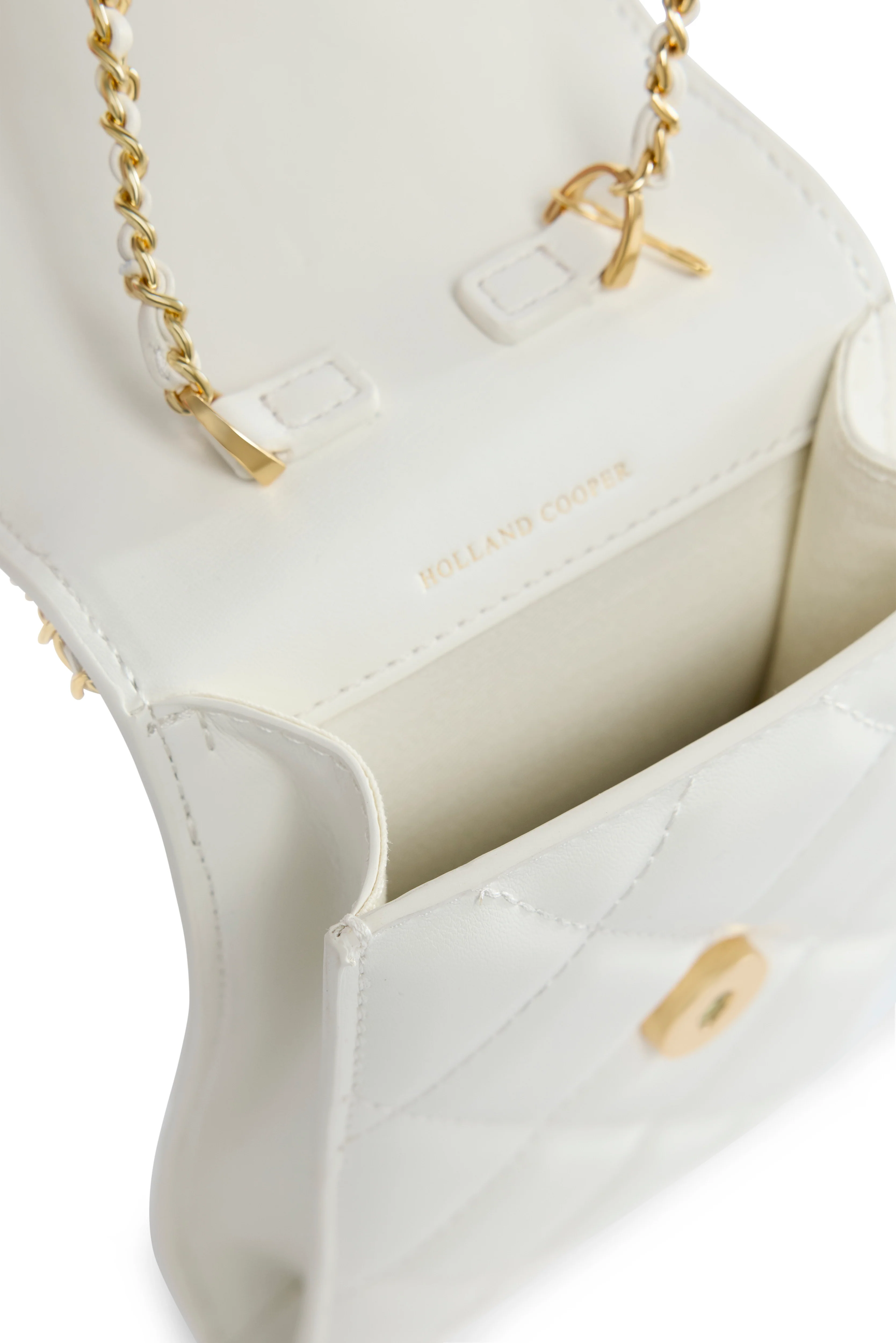 Quilted Chain Crossbody Pouch (Cream) - Image 5