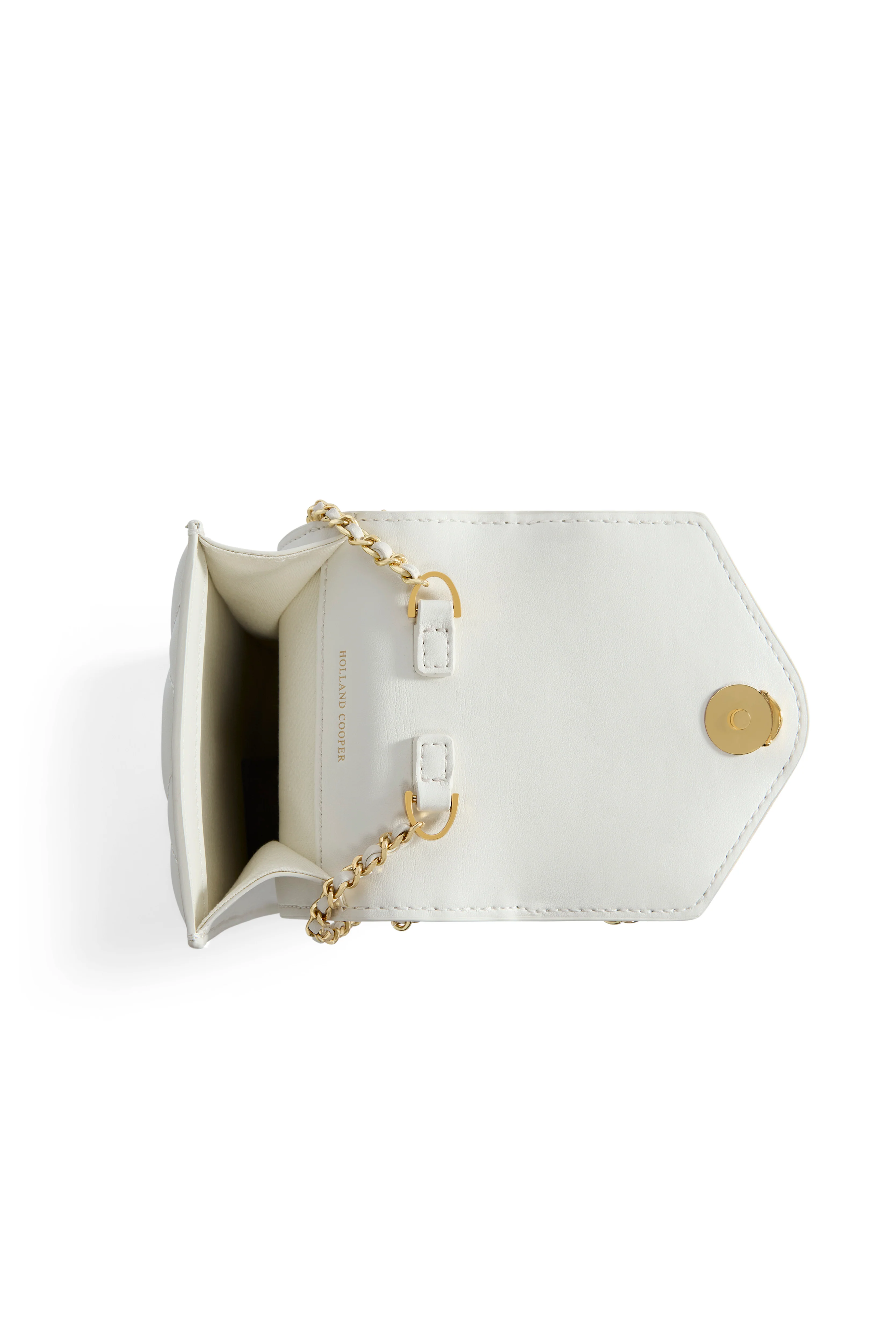 Quilted Chain Crossbody Pouch (Cream) - Image 6