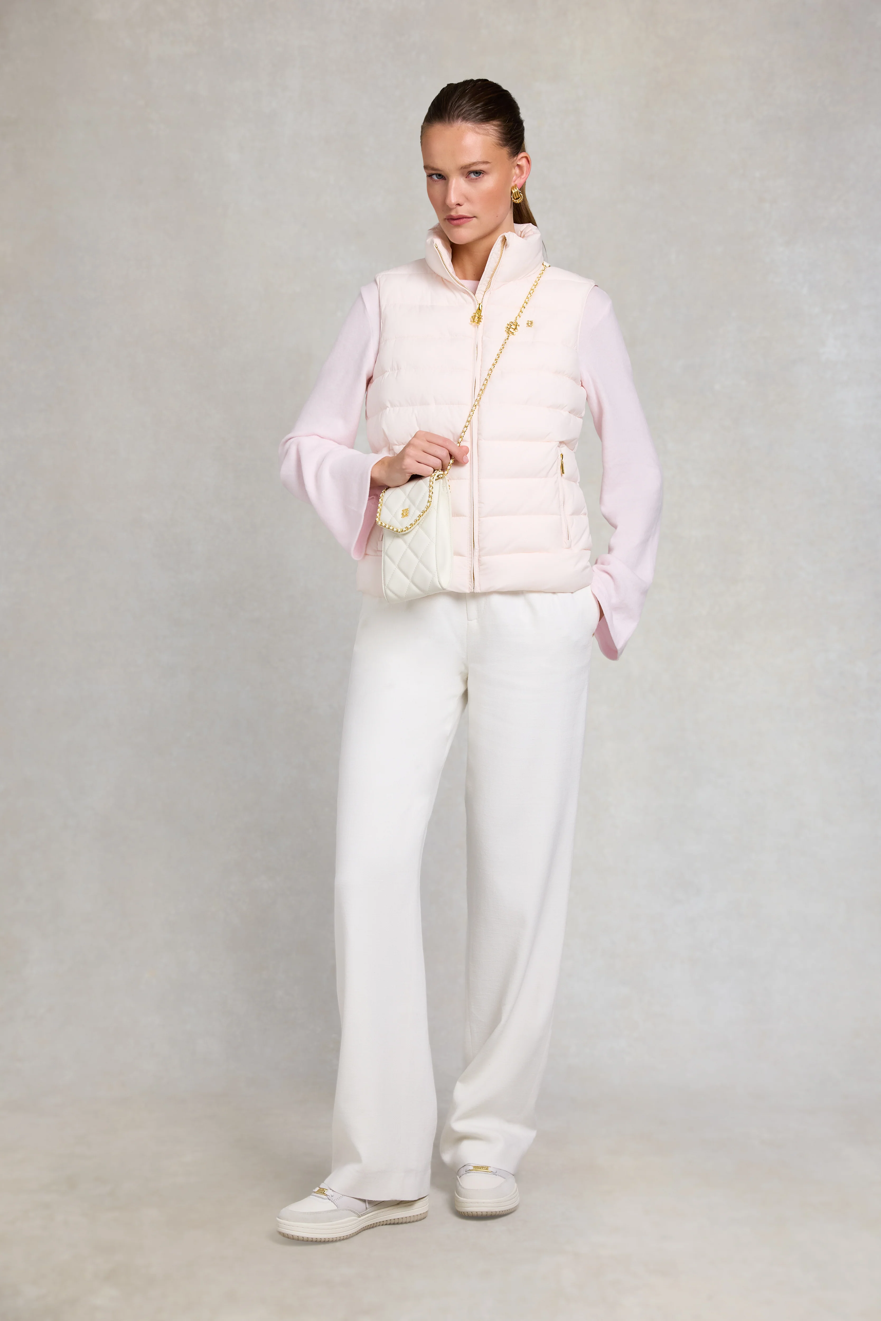 Quilted Chain Crossbody Pouch (Cream) - Image 8