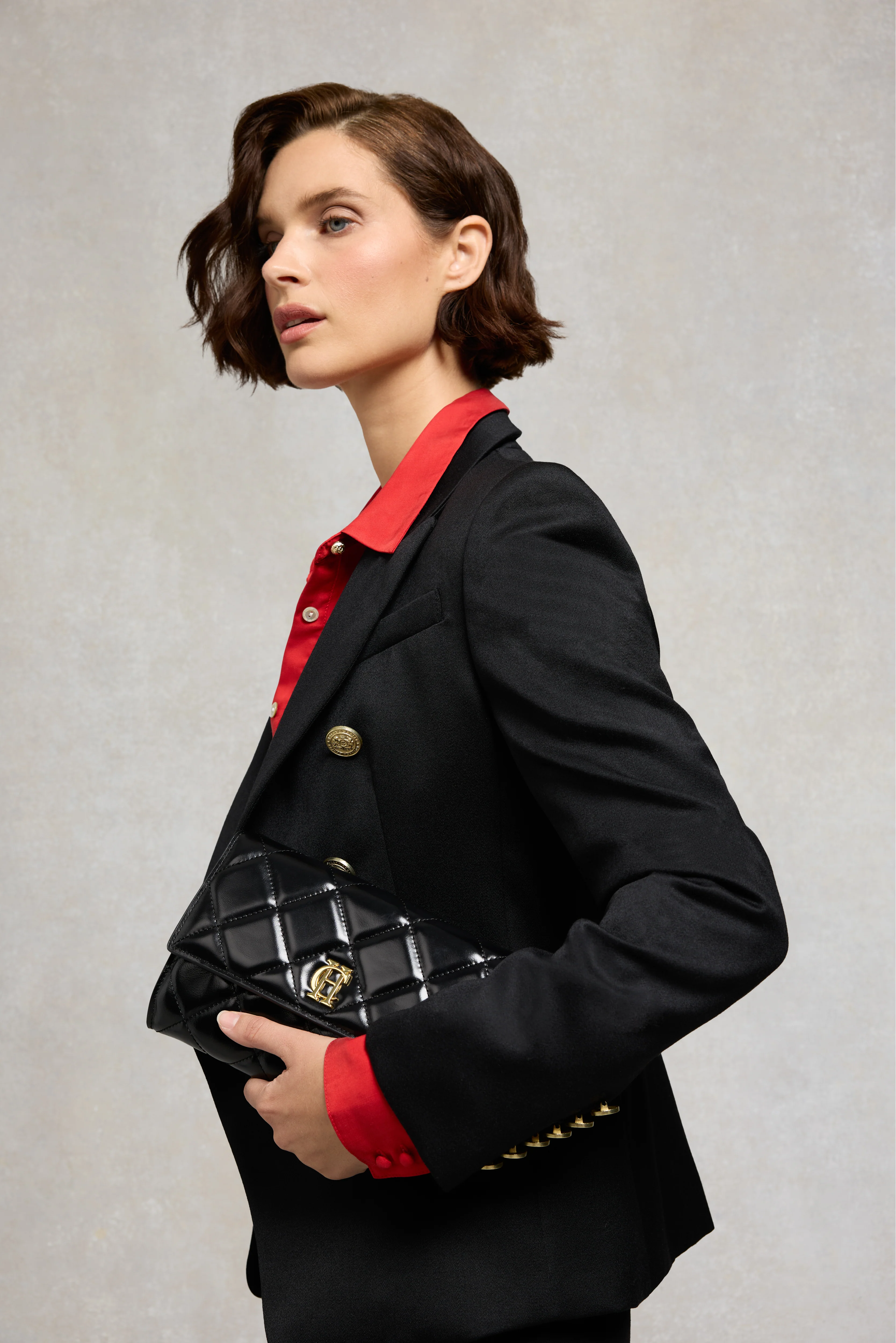 Quilted Crossbody Bag (Black) - Image 9