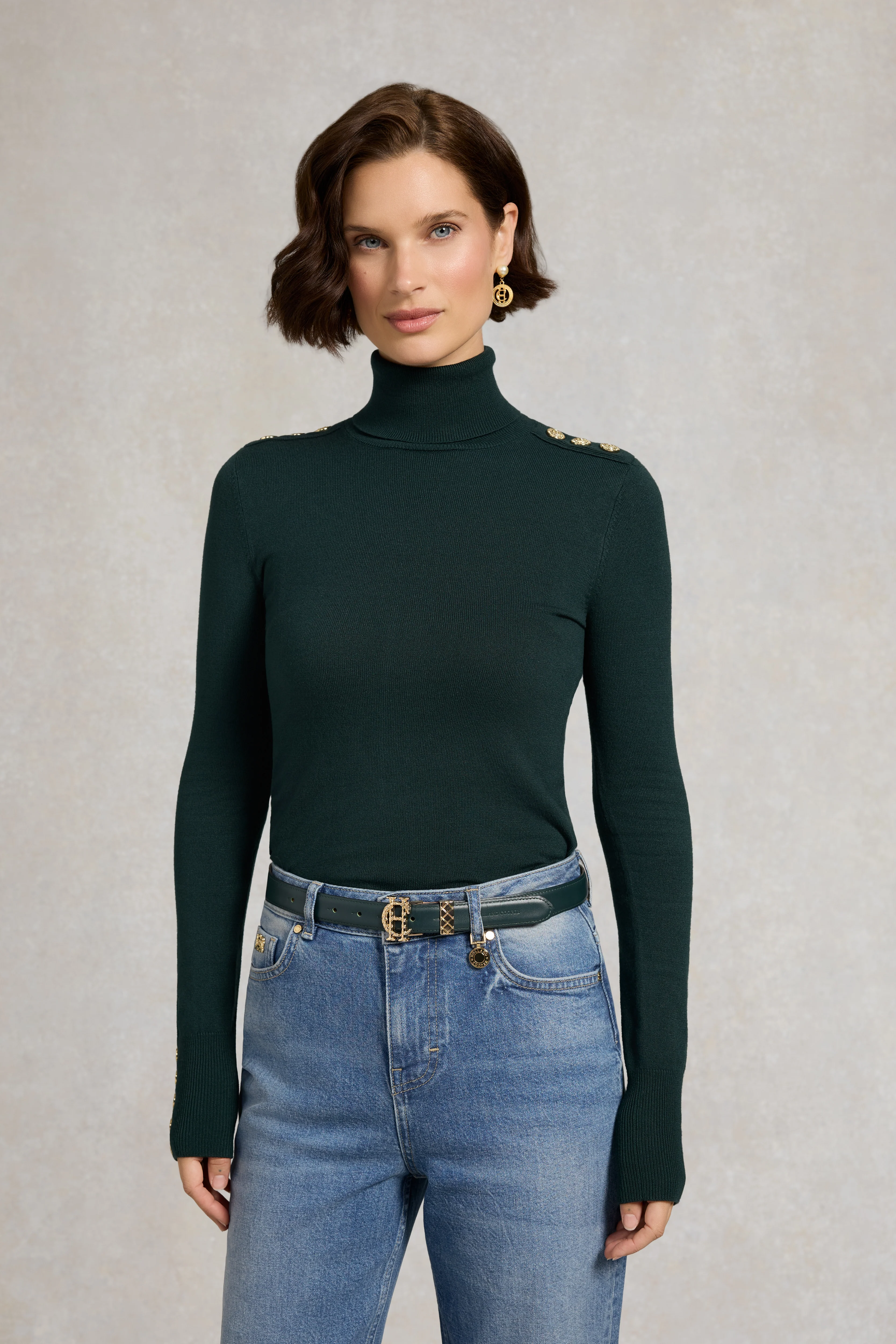Quilted Slim Belt (Racing Green) - Image 3