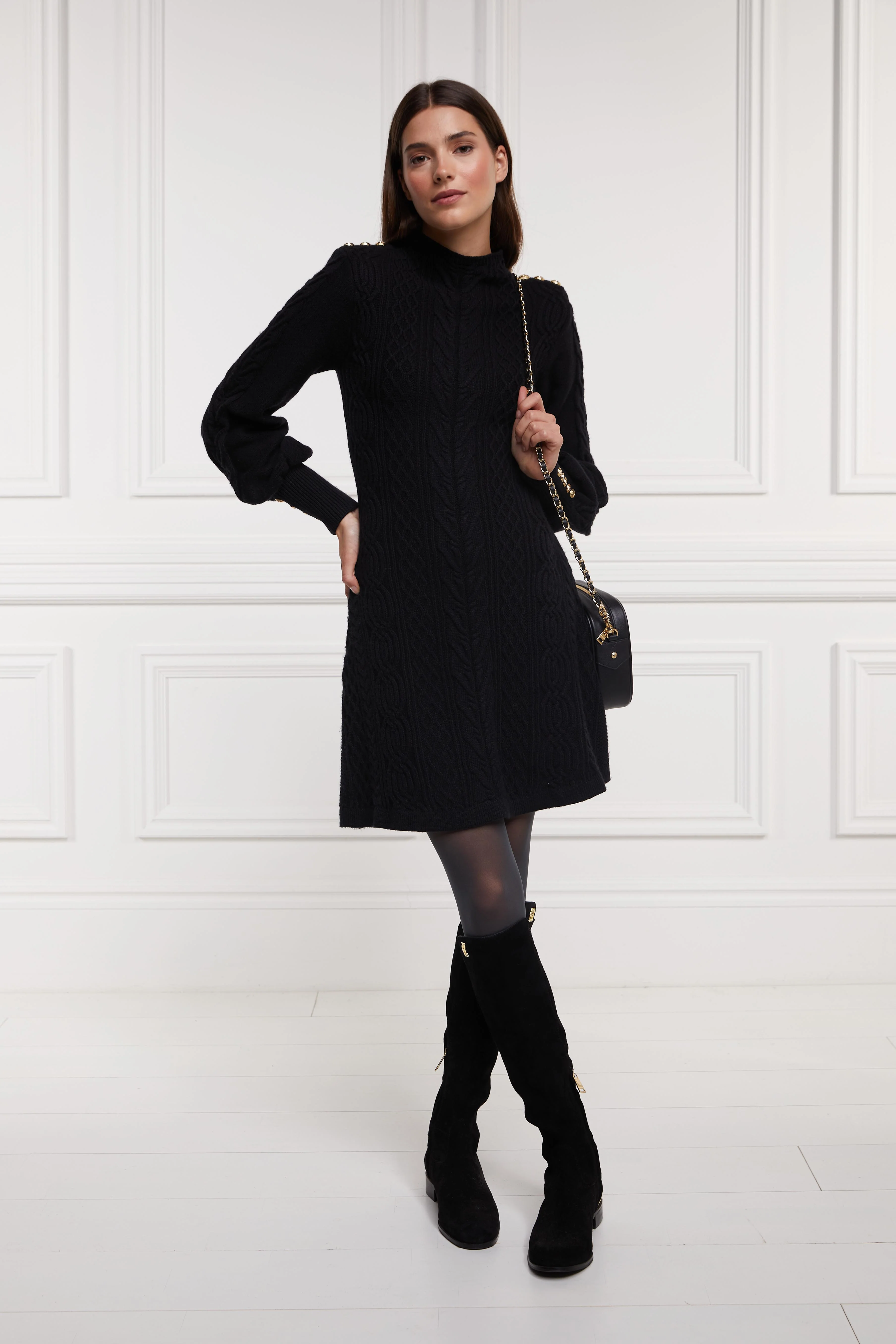 Rachel Mini Dress (Black) - Image 5