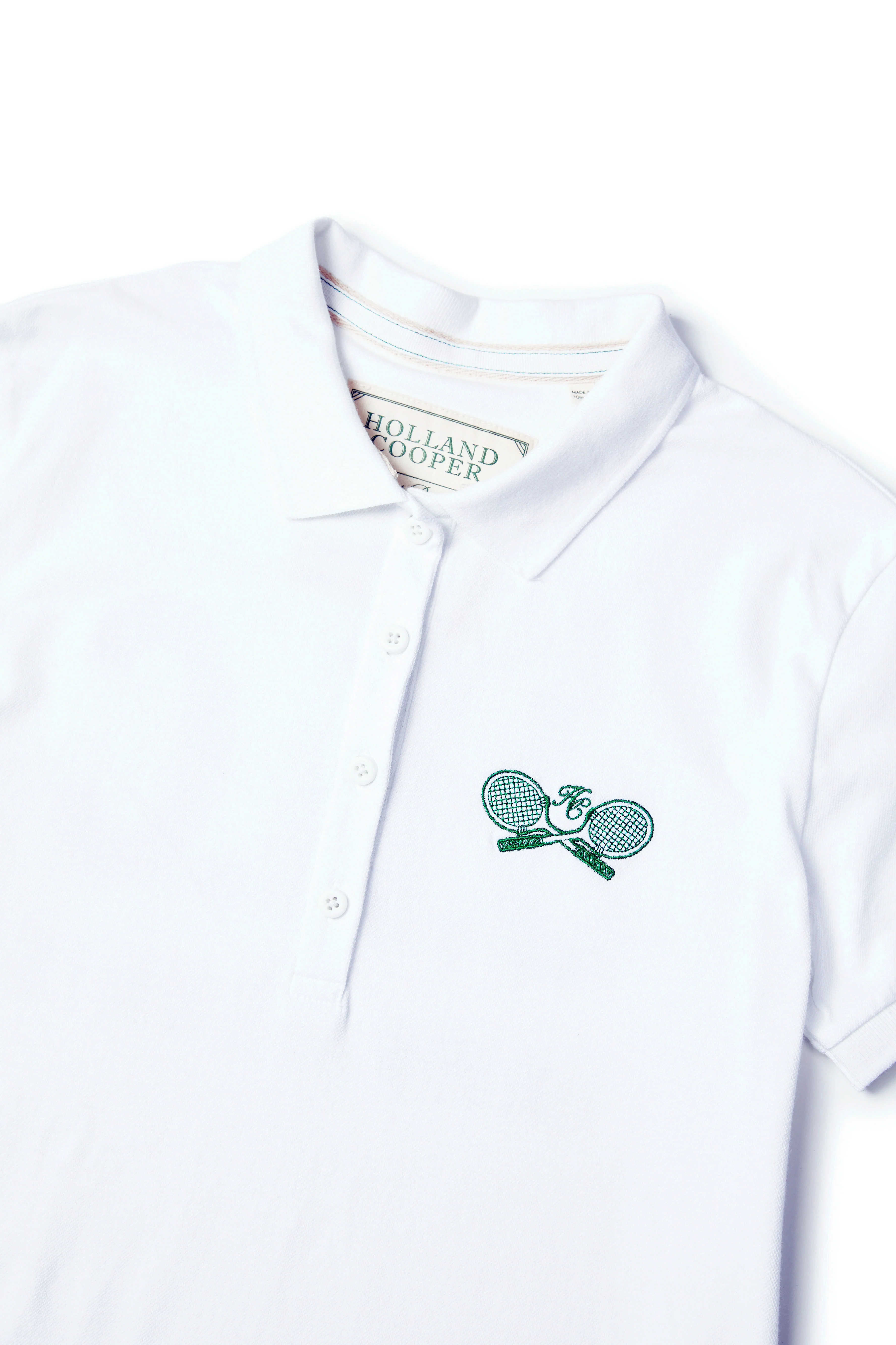 Racquets Polo Shirt (White) - Image 10
