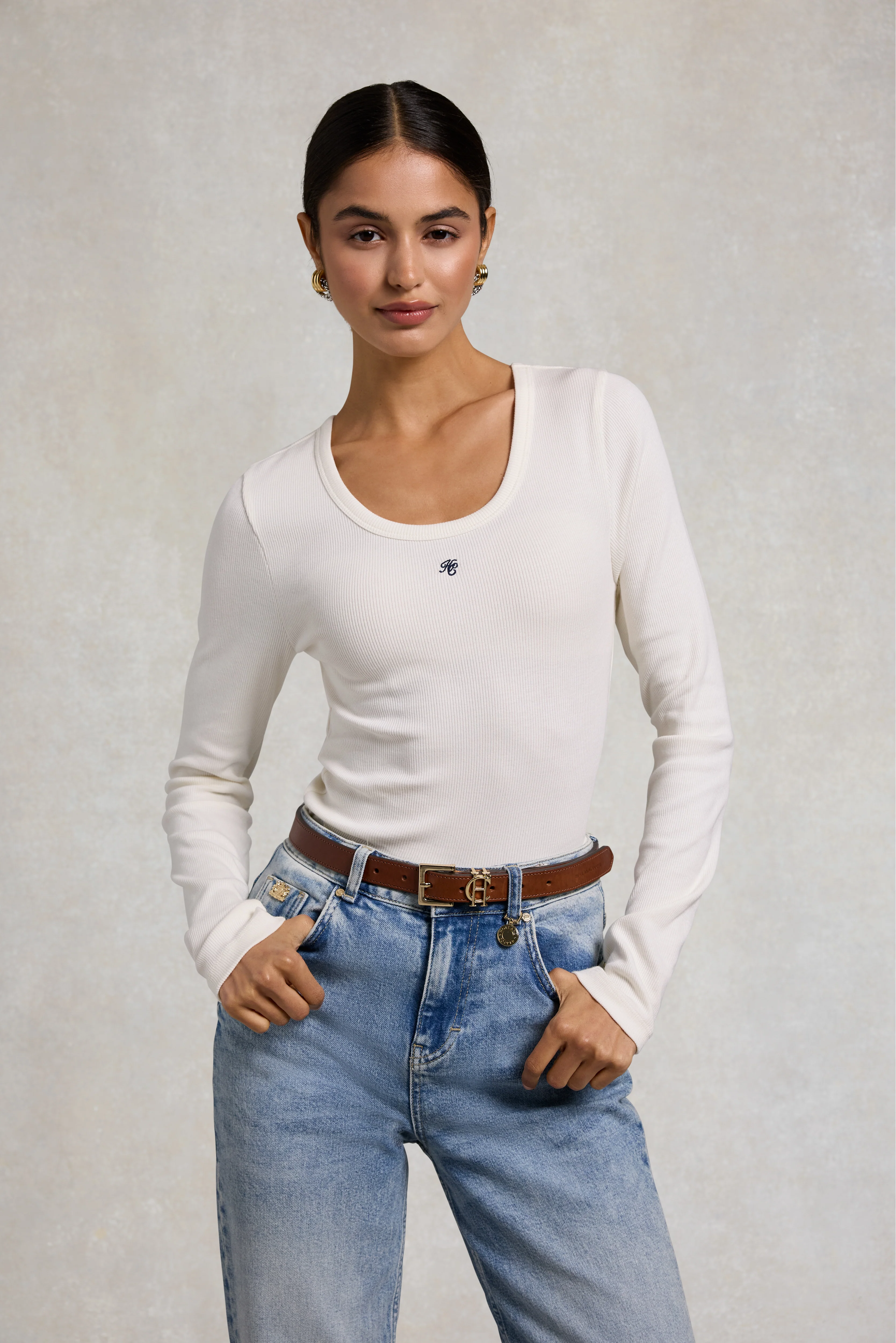 Rebecca Long Sleeve Top (Natural)