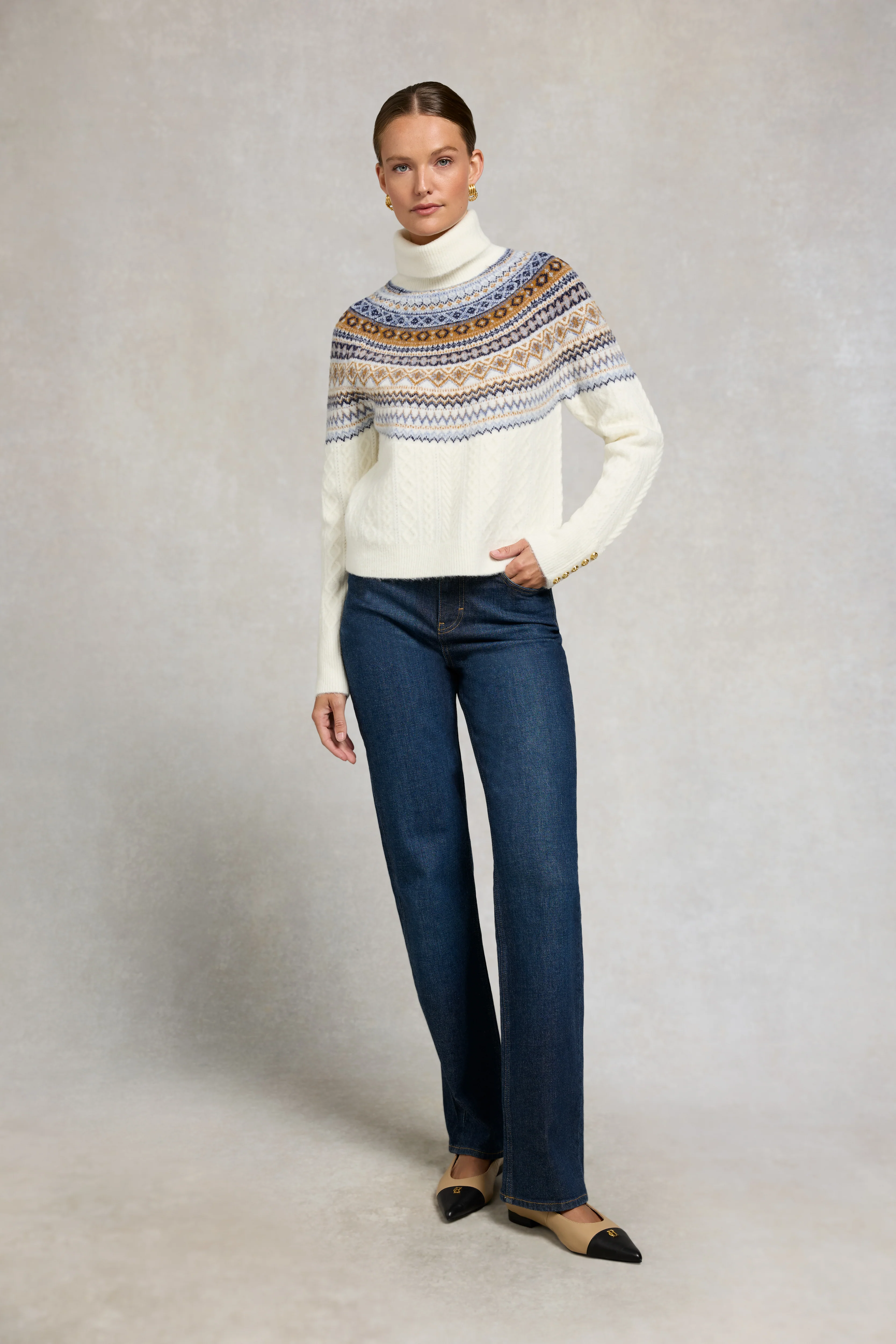 Rebecca Roll Neck Knit (Natural) - Image 6