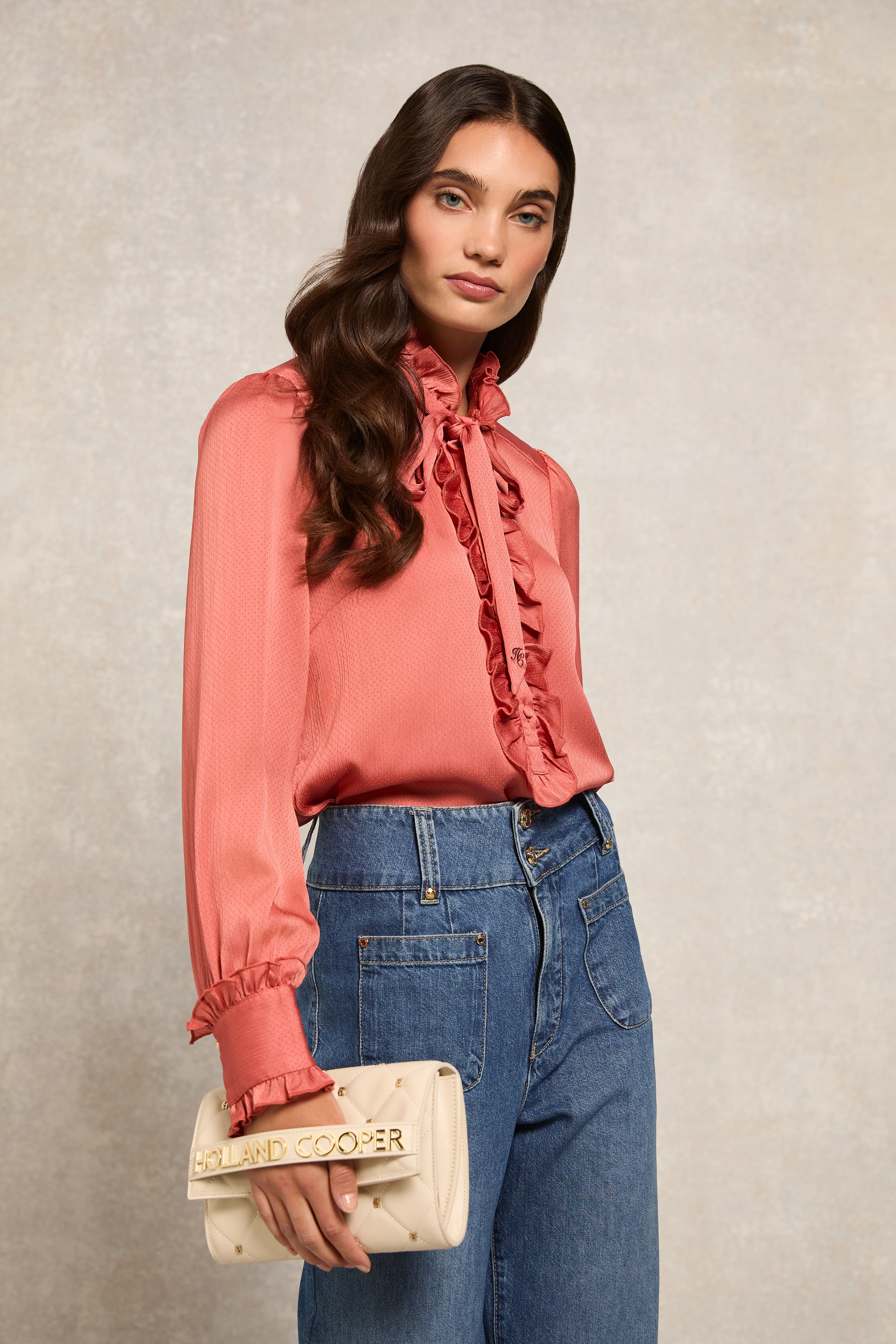 Rebecca Ruffle Blouse (Cinder Rose) - Image 2