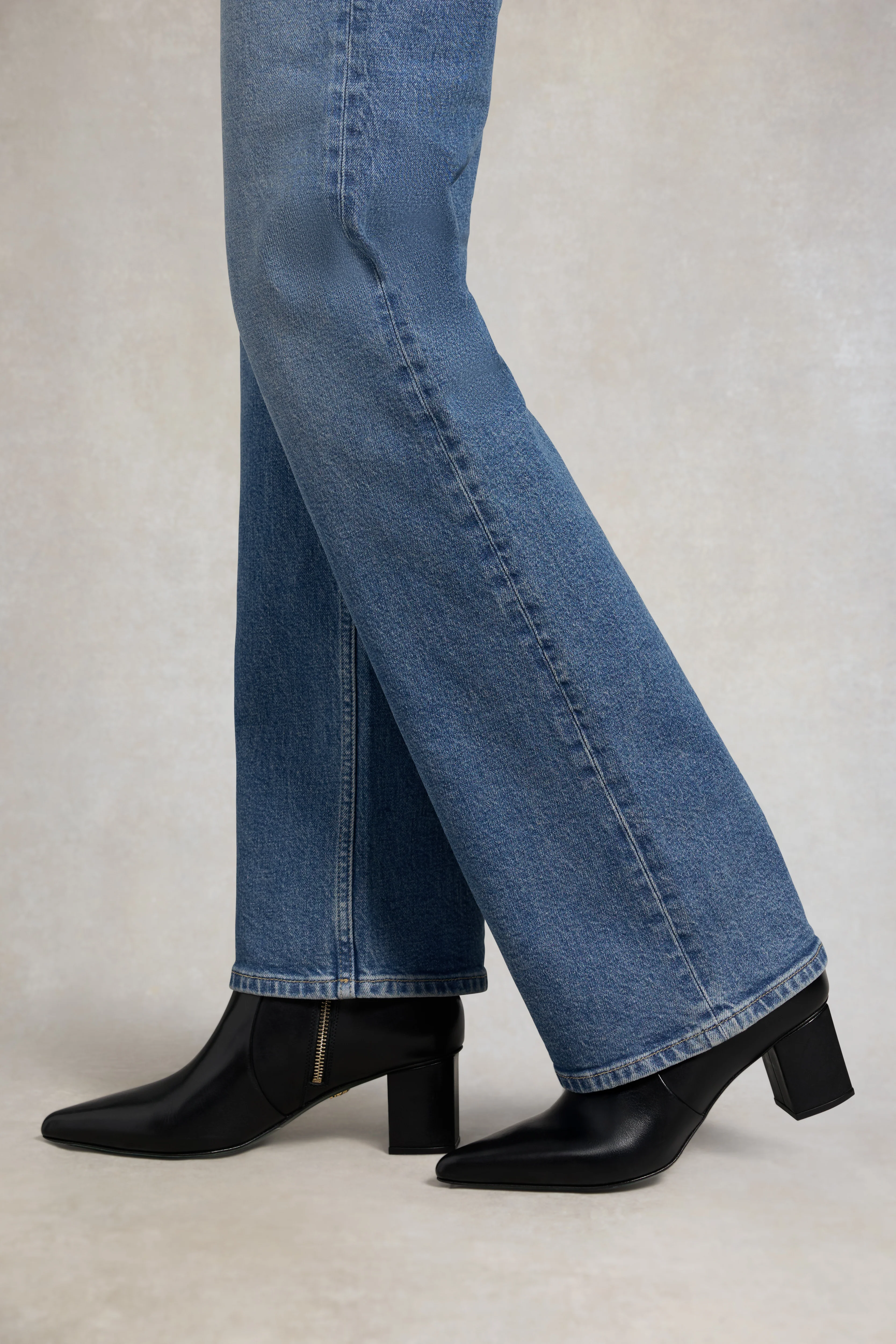 Regency Mid Heel Ankle Boot (Black) - Image 2