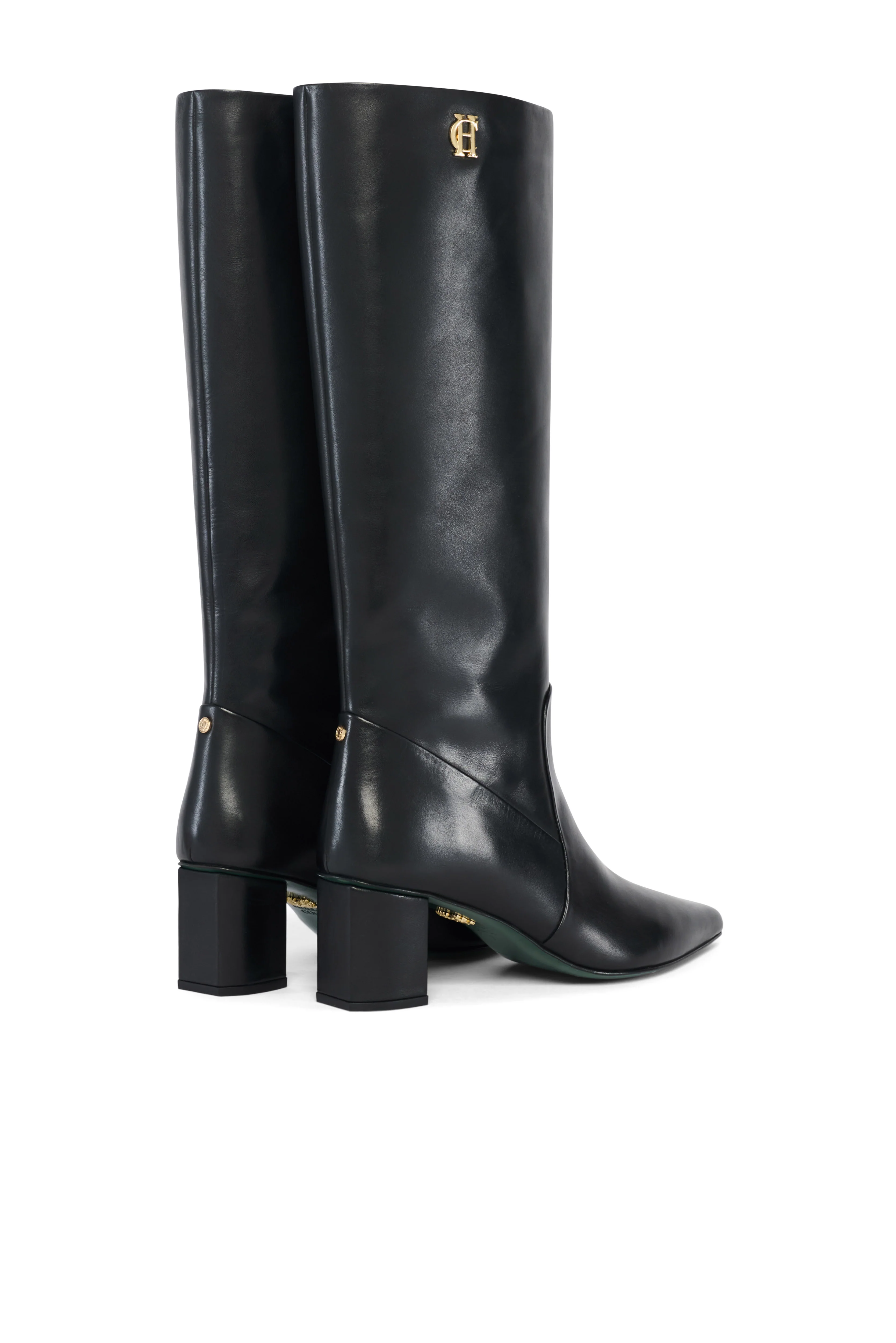 Regency Mid Heel Knee Boot (Black) - Image 7