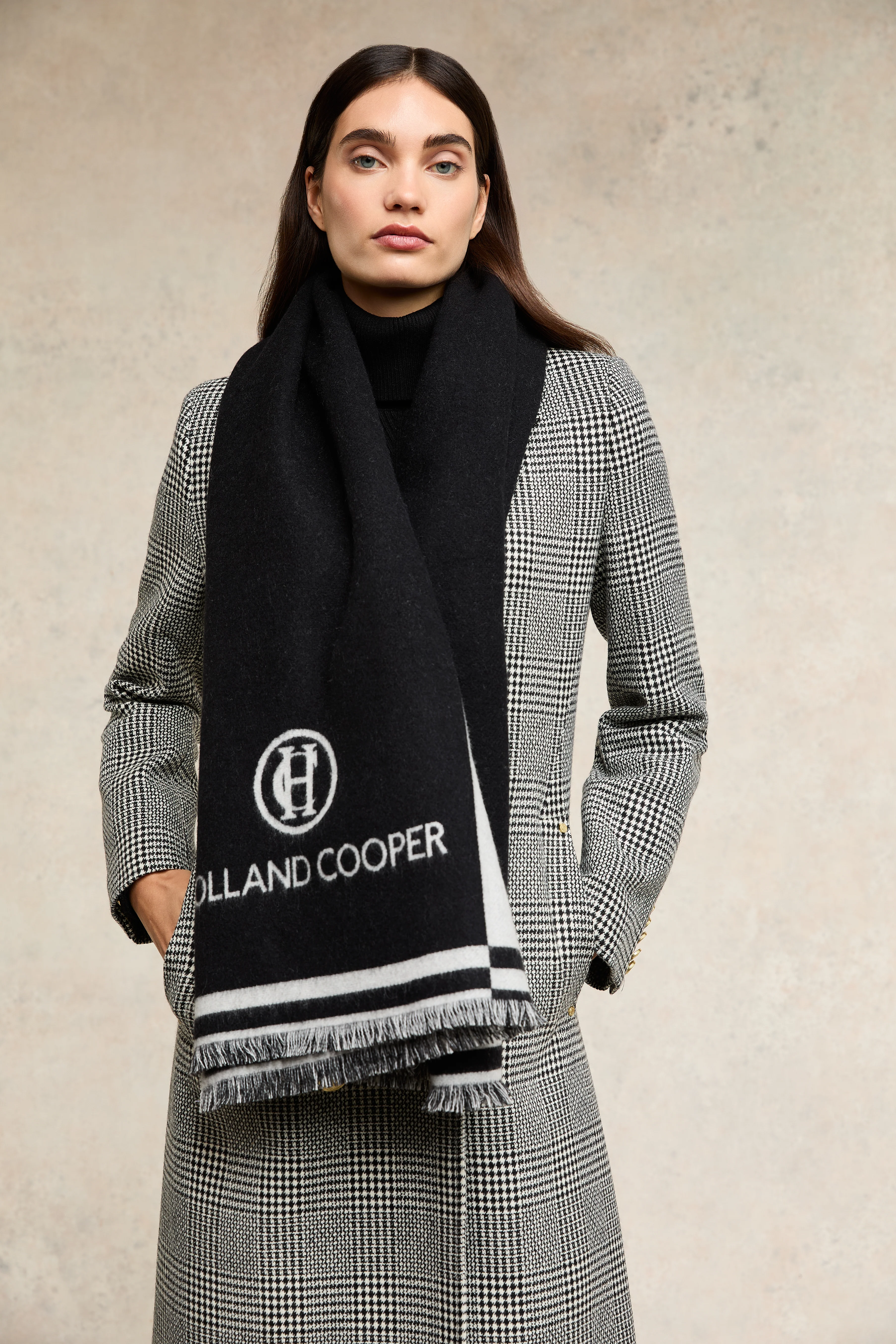 Regency Monogram Scarf (Black White) - Image 6