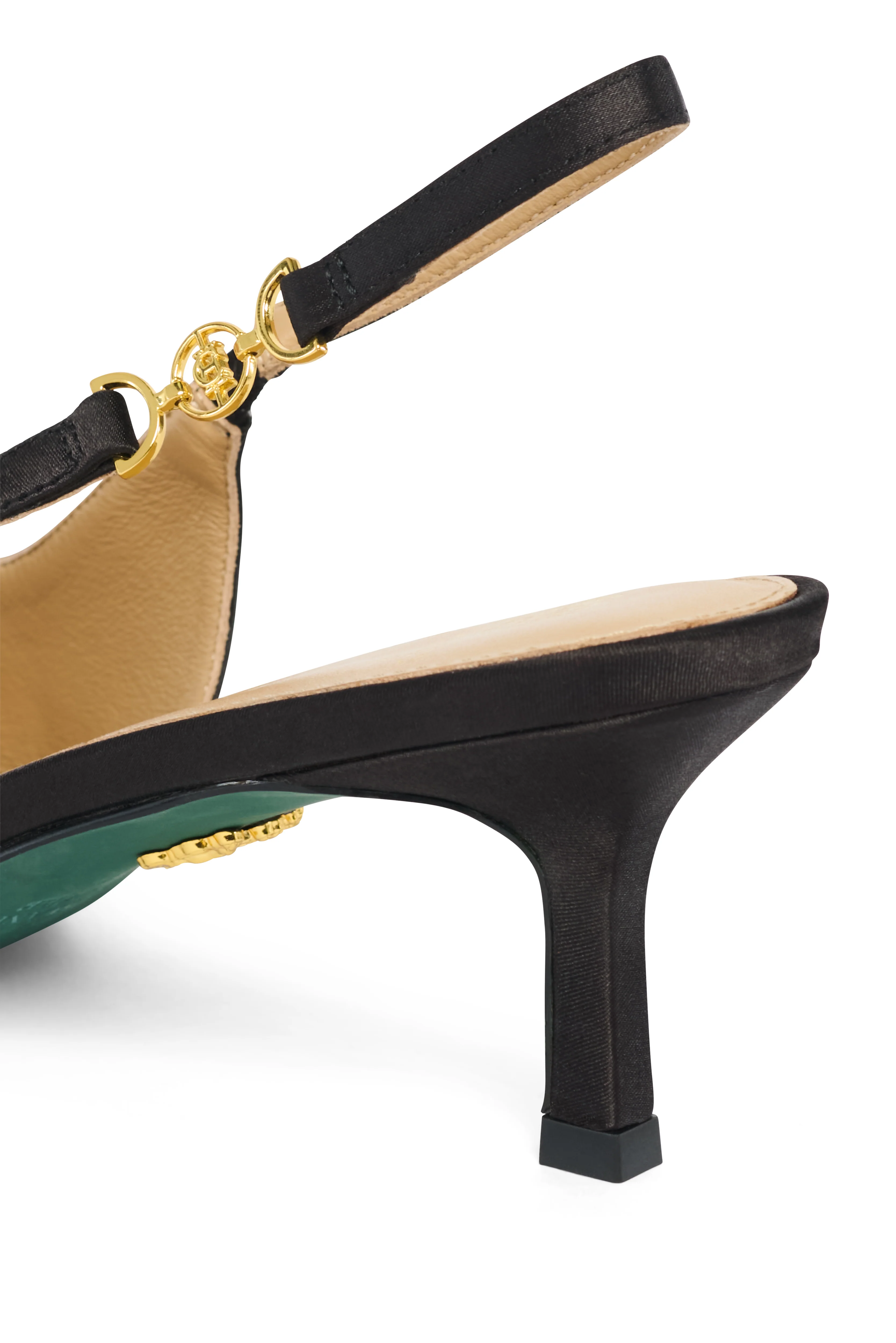 Regency Satin Kitten Heel (Black Satin) - Image 6