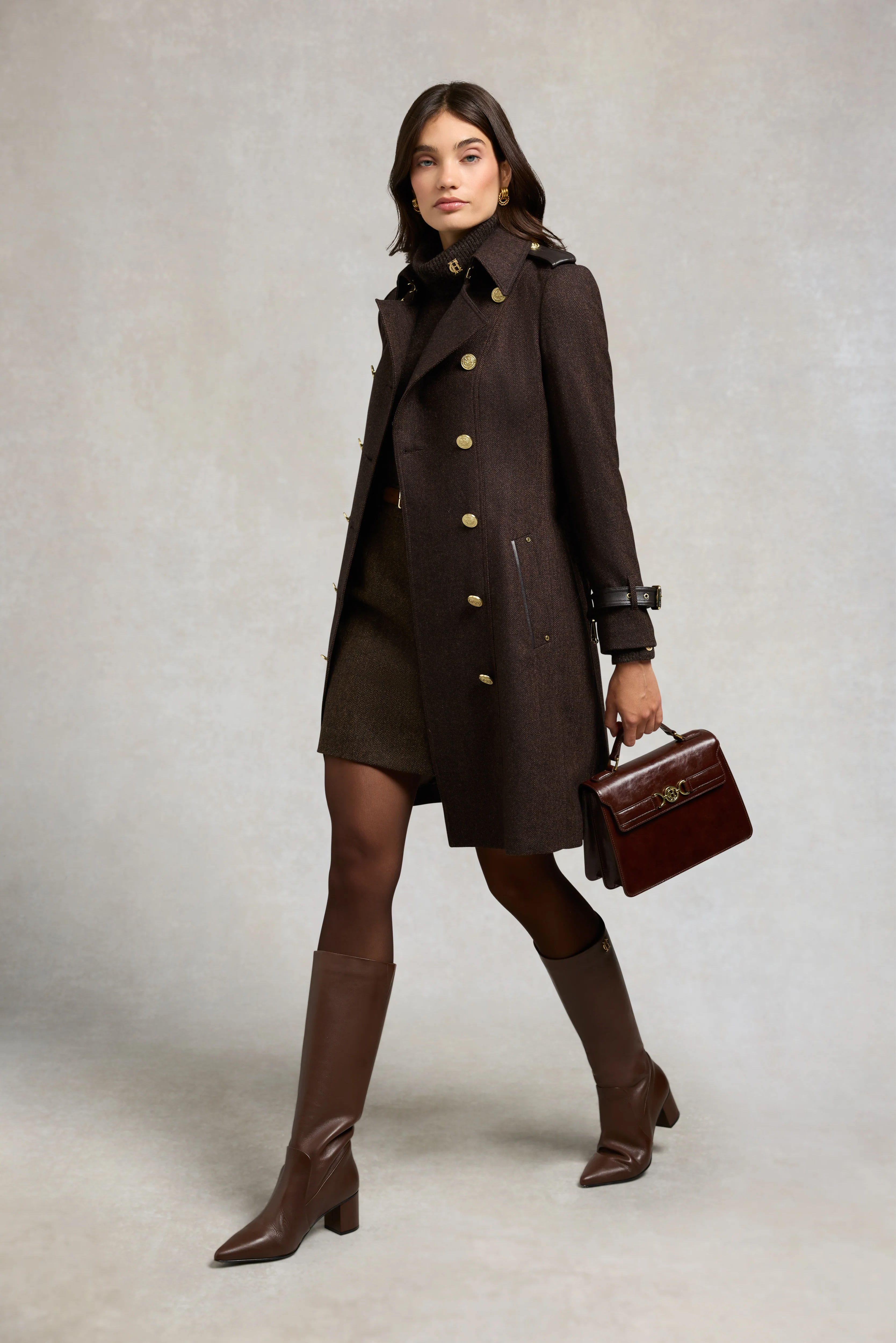 Regency Skirt (Chocolate Herringbone) - Image 3