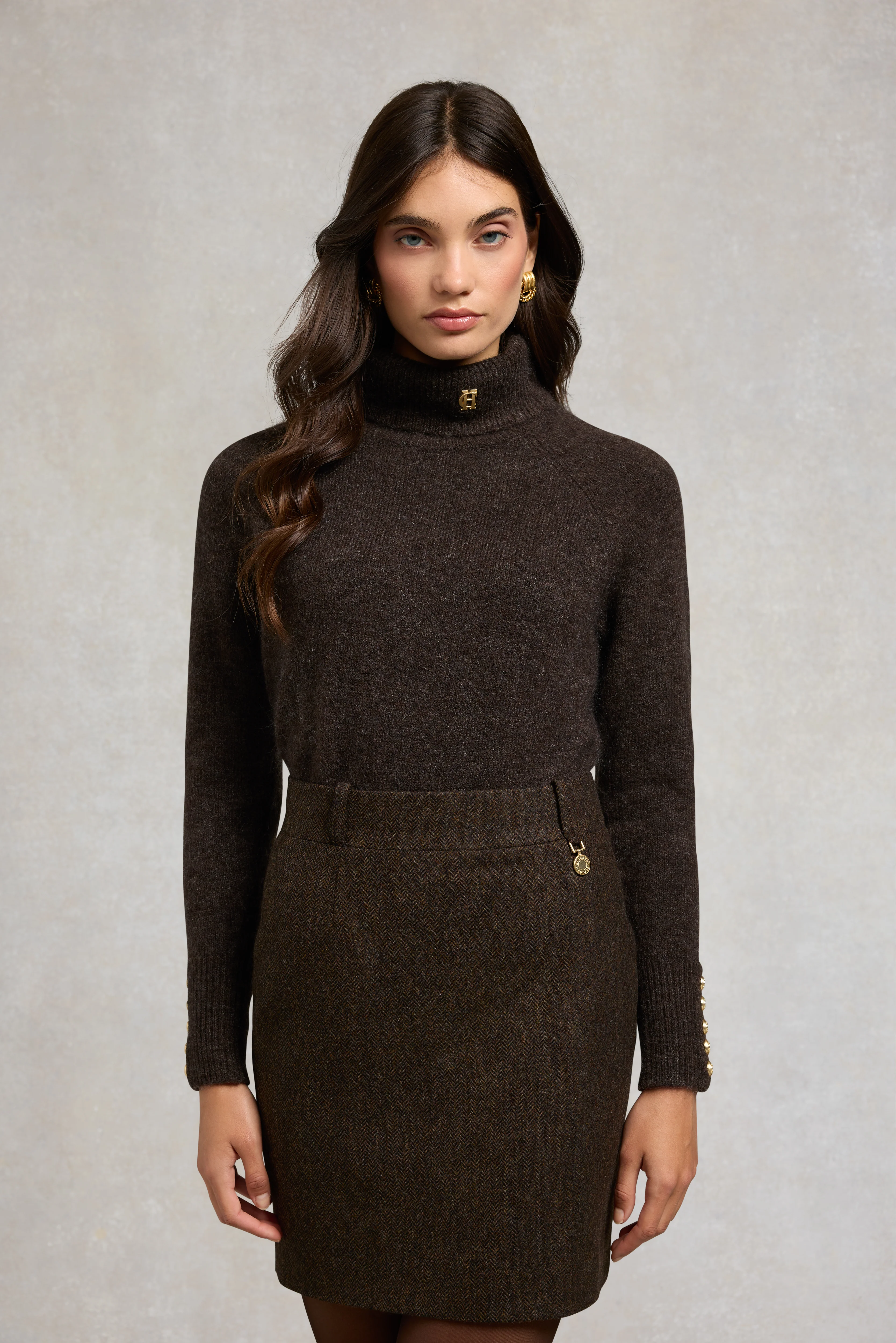 Regency Skirt (Chocolate Herringbone) - Image 4