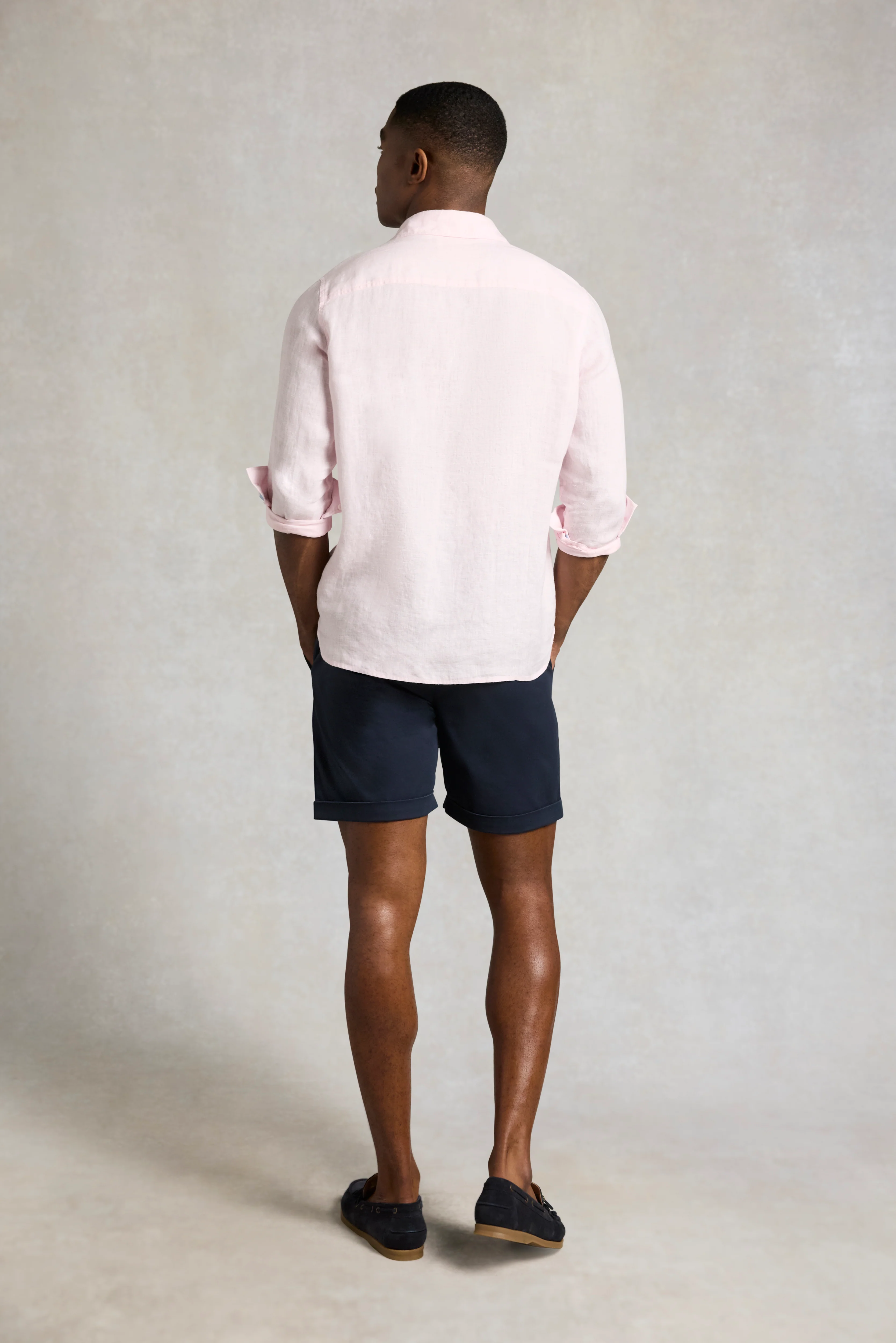 Men's Regular Fit Linen Shirt (Soft Pink) - Image 4