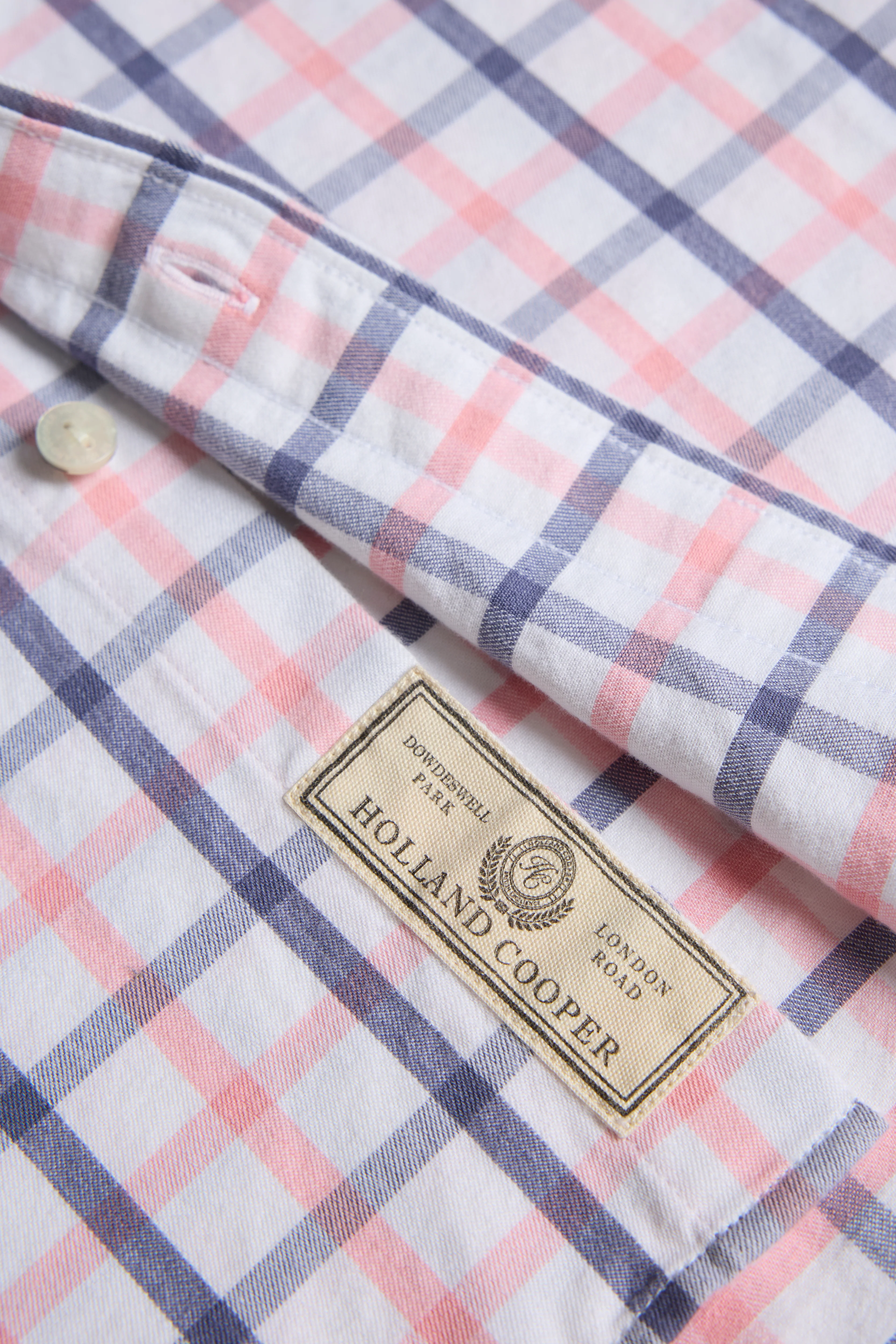 Men's Relaxed Fit Button Down Shirt (Bourton Pink Check) - Image 8
