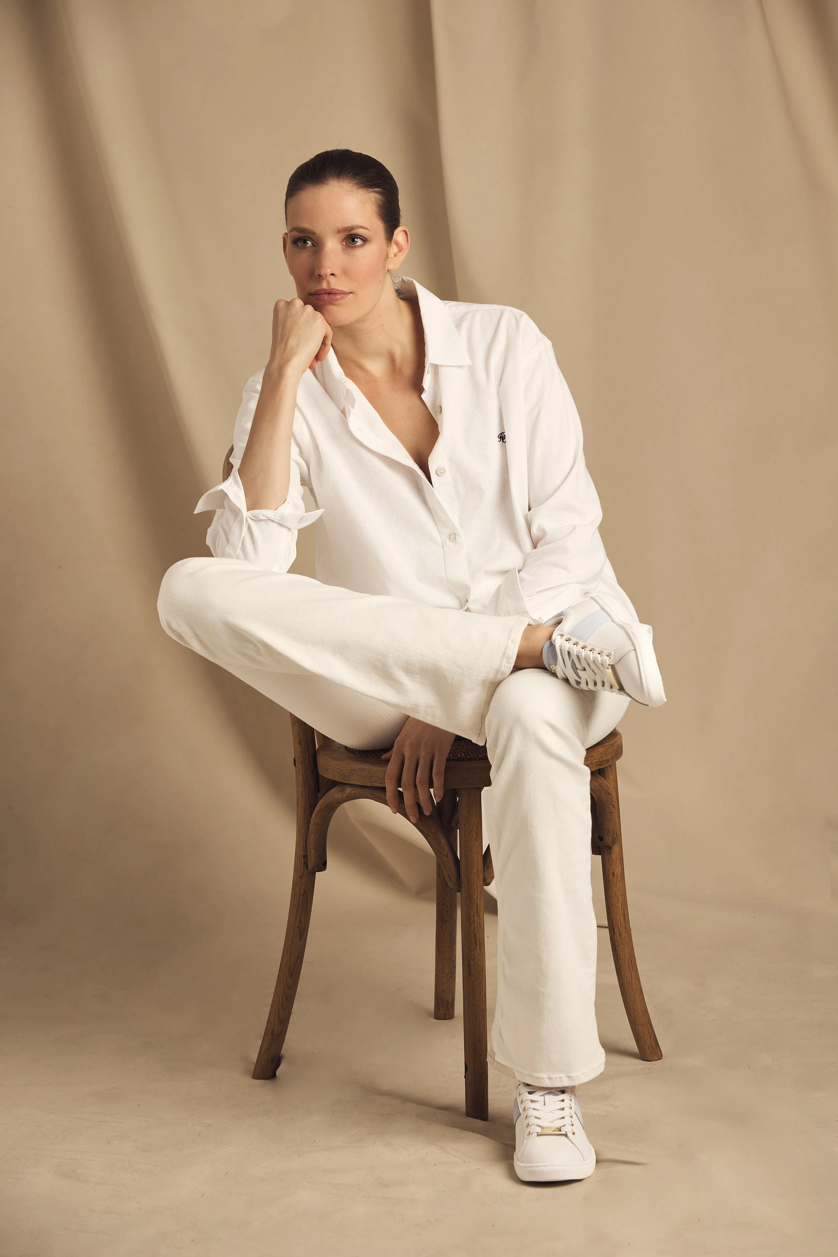 Relaxed Fit Linen Shirt (Optic White) - Image 8