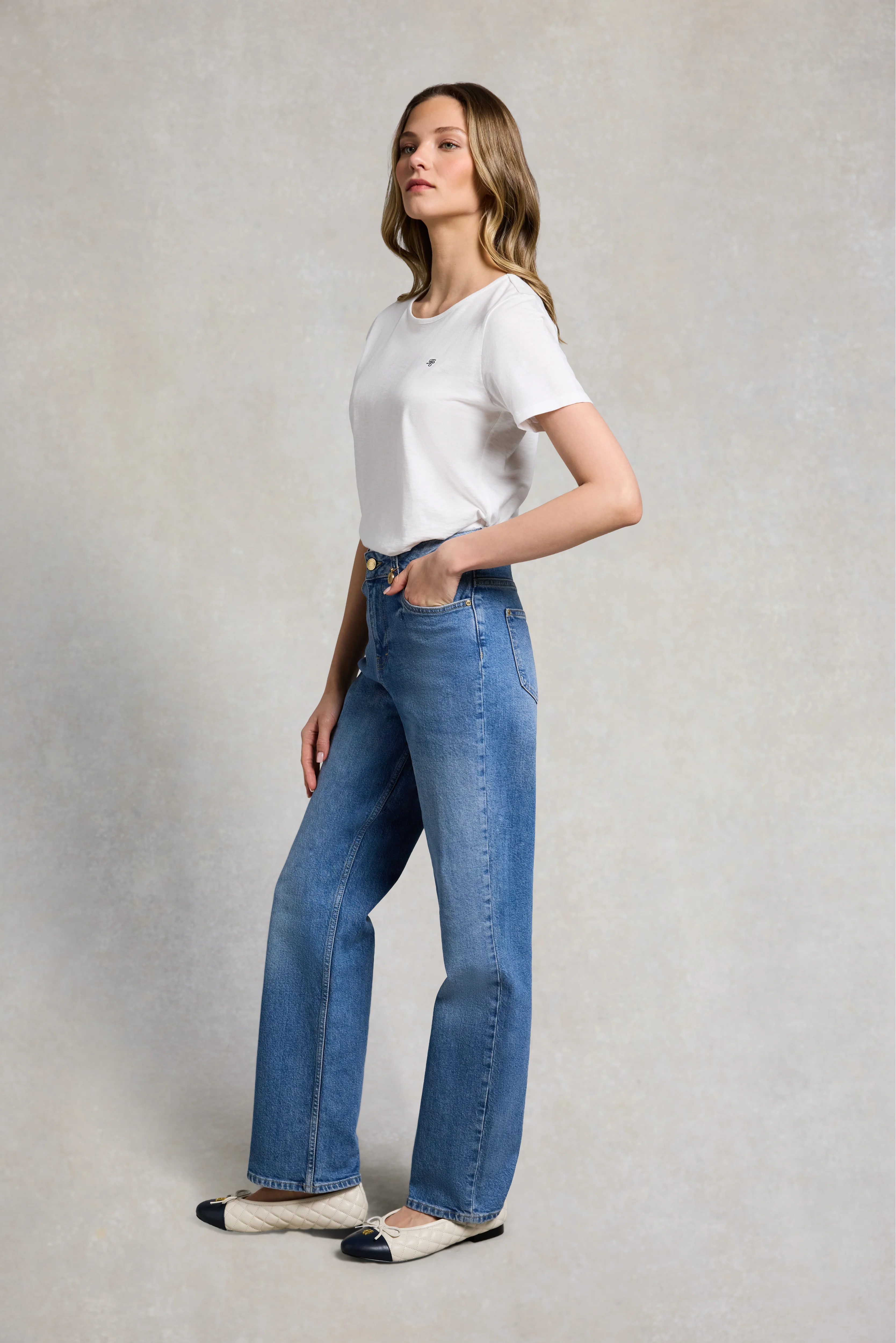 Relaxed Fit Monogram Tee (White) - Image 2