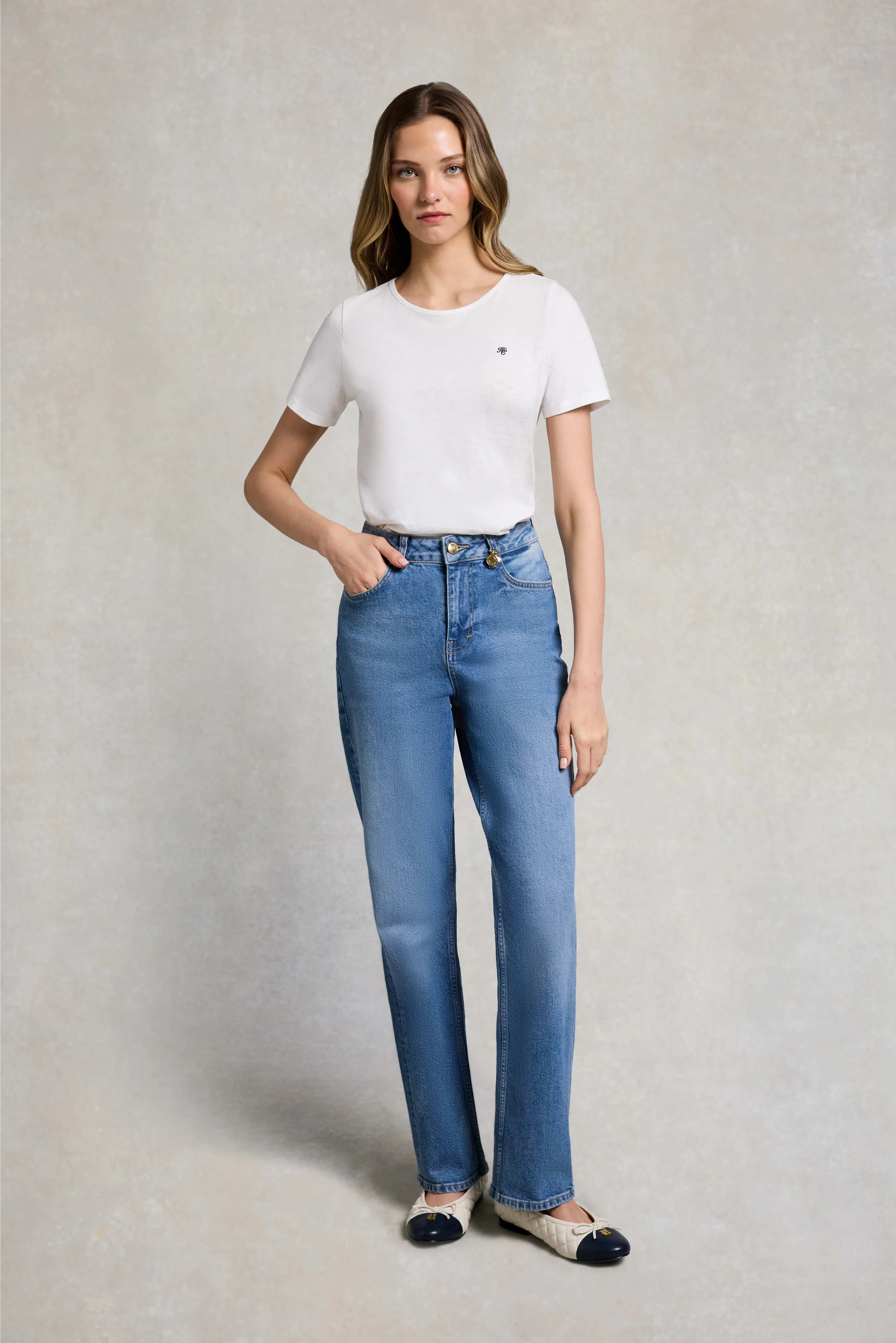Relaxed Fit Monogram Tee (White) - Image 3