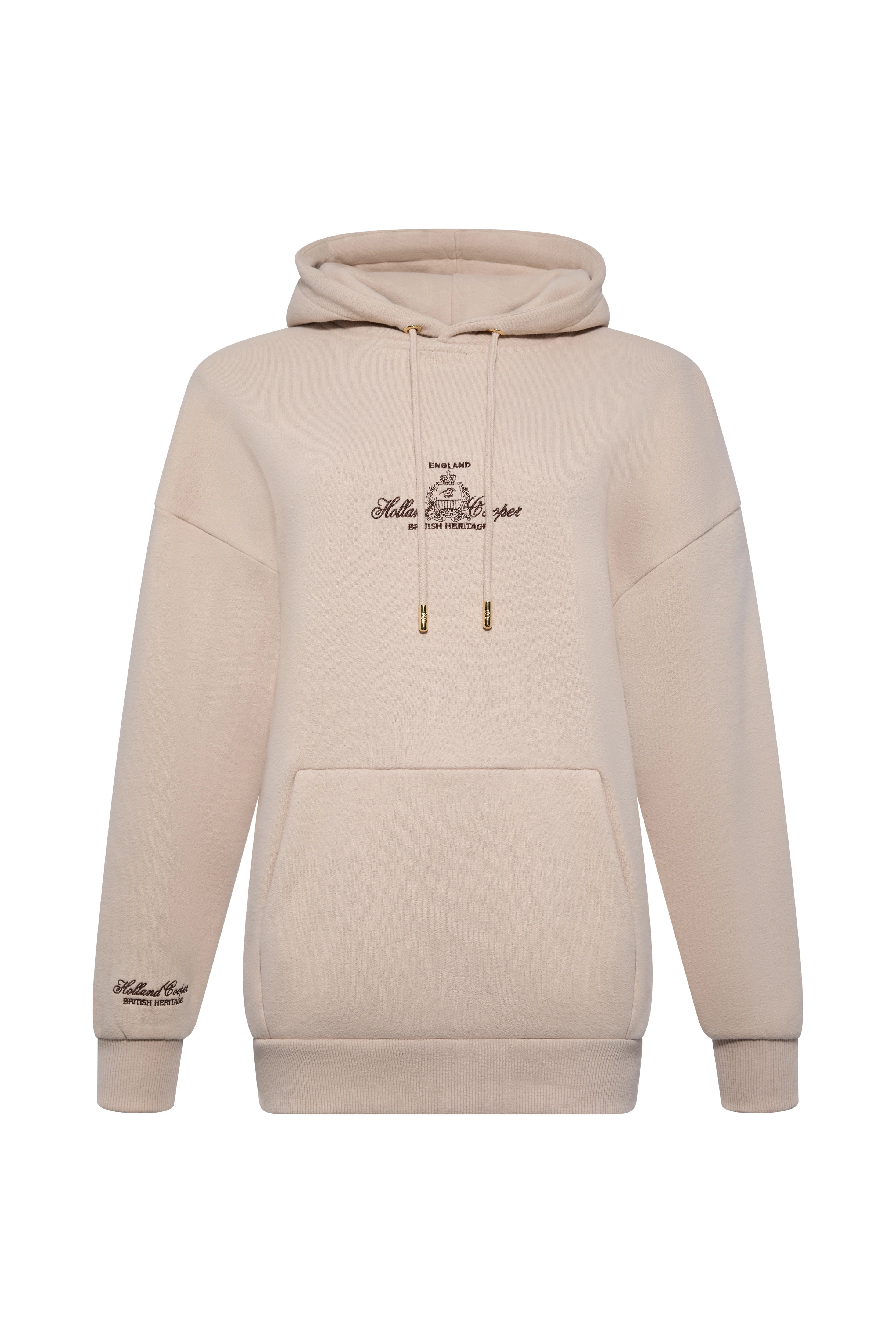 Relaxed Fit Script Hoodie (Stone) - Image 4