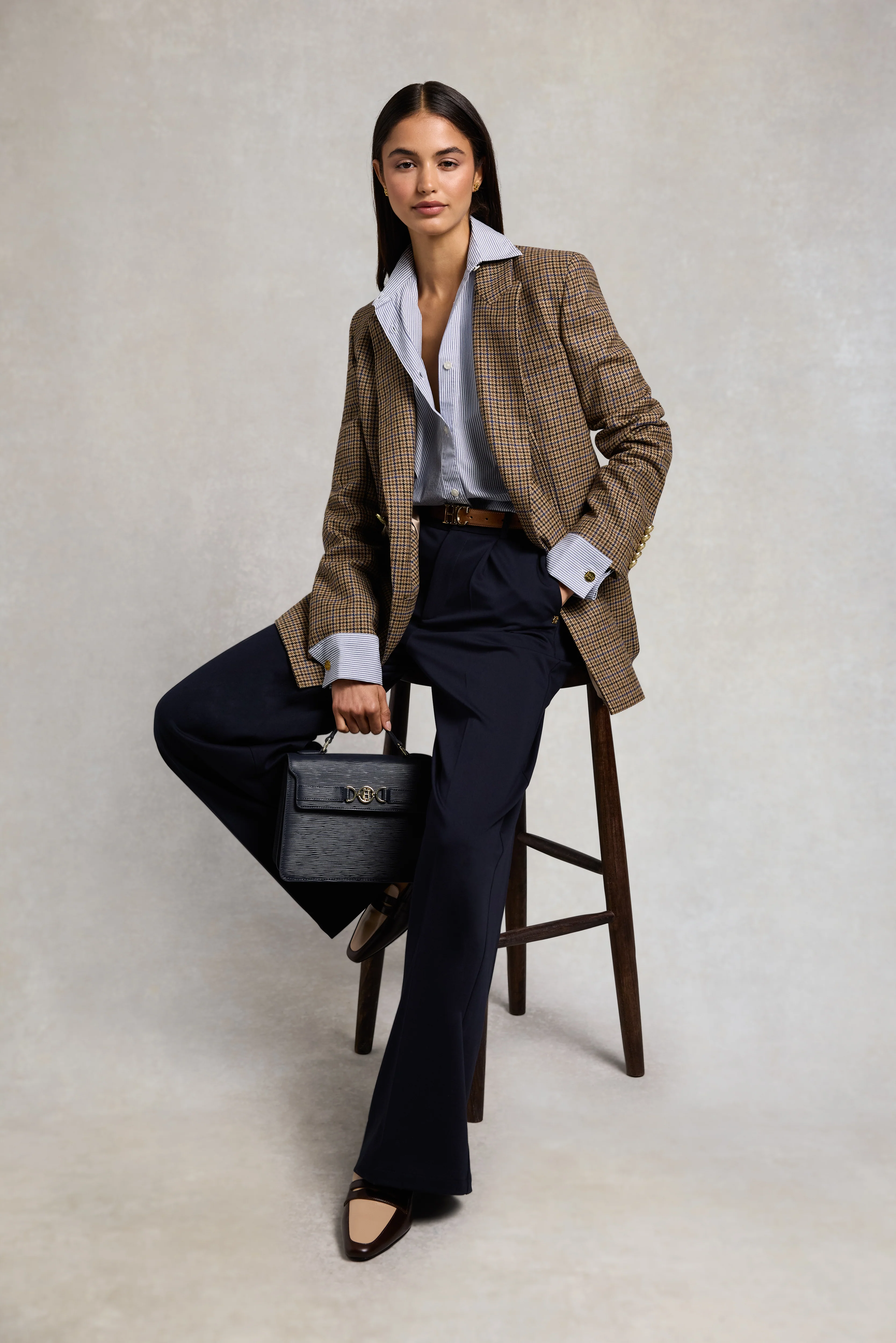 Relaxed Fit Shirt (Fine Navy Double Stripe) - Image 2