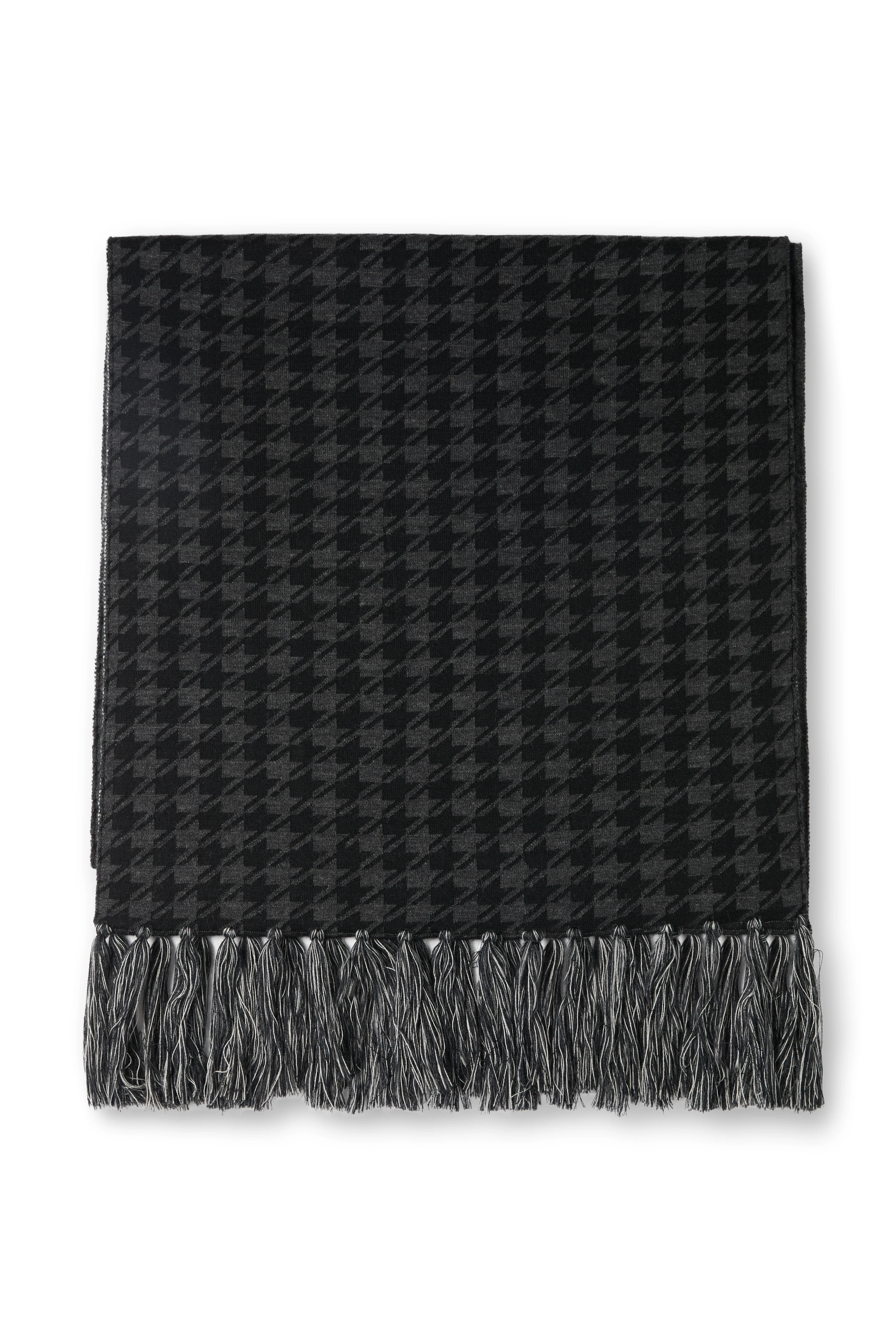 Reversible Monogram Scarf (Charcoal Houndstooth) - Image 3