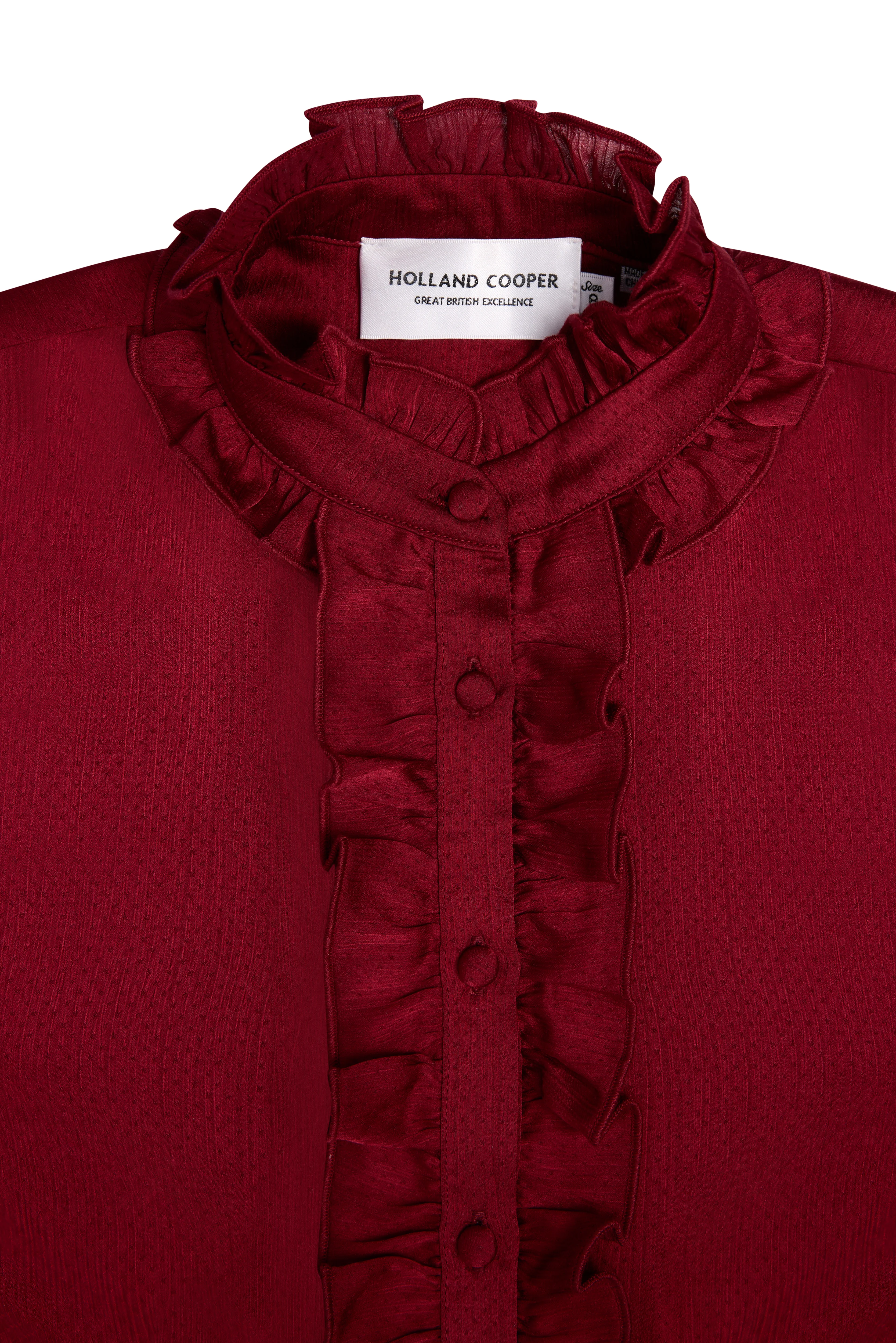 Ria Ruffle Shirt (Deep Raspberry) - Image 6