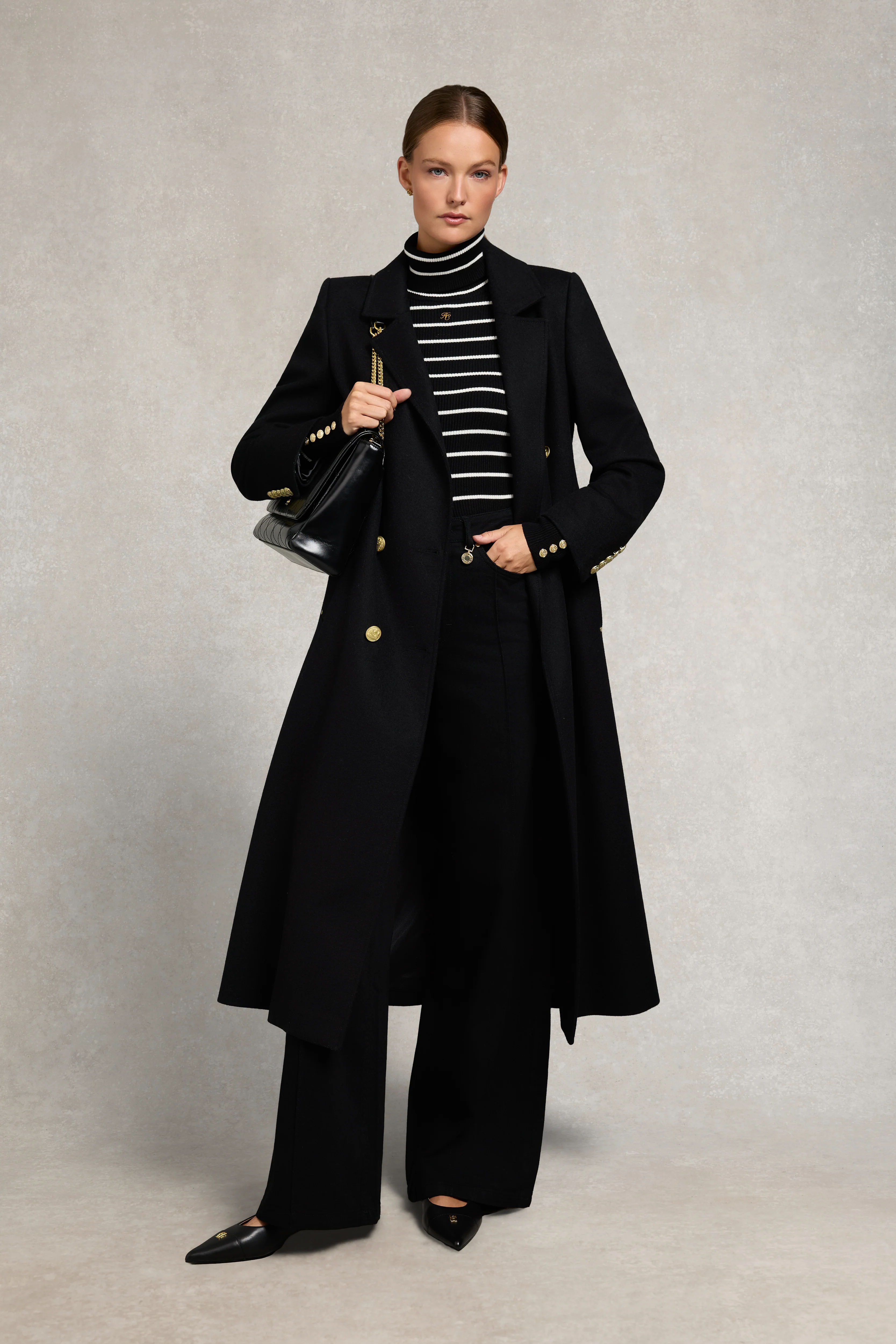 Ribbed Roll Neck Knit (Black) - Image 3