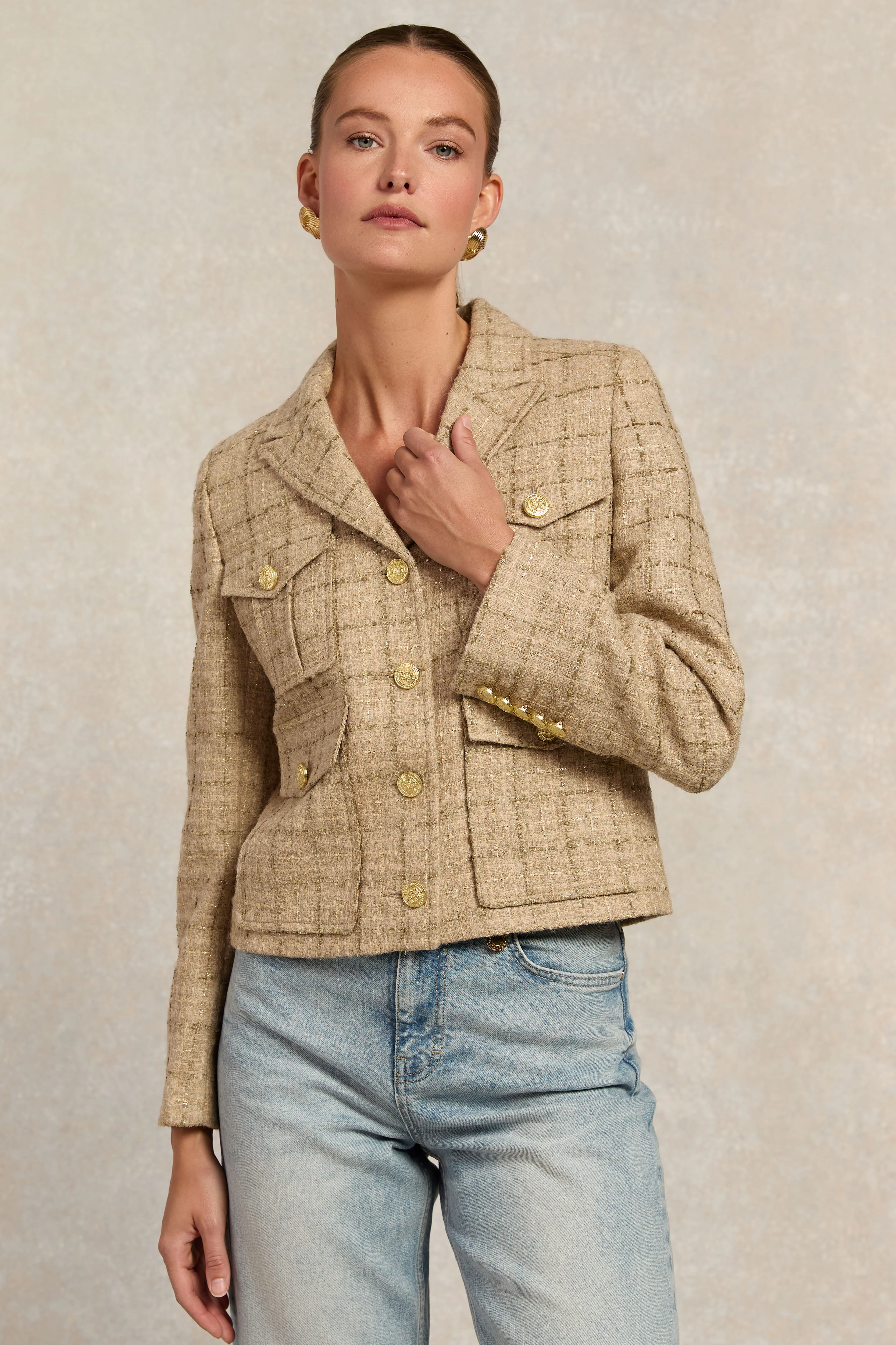 Richmond Jacket (Camel Sparkle Tweed) - Image 6
