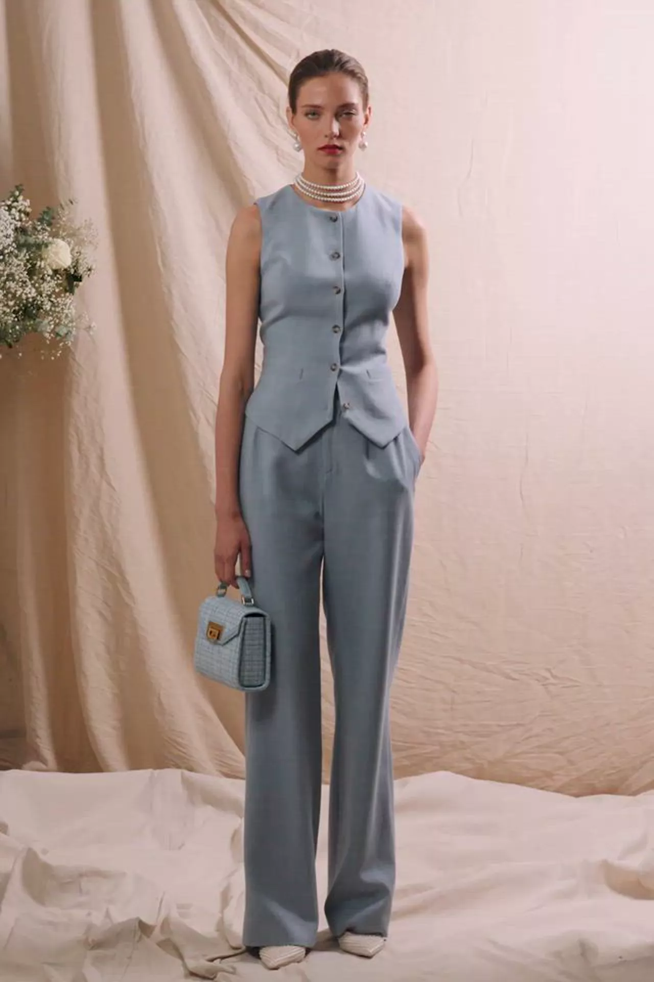 Richmond Waistcoat (Ice Blue Linen) - Image 5