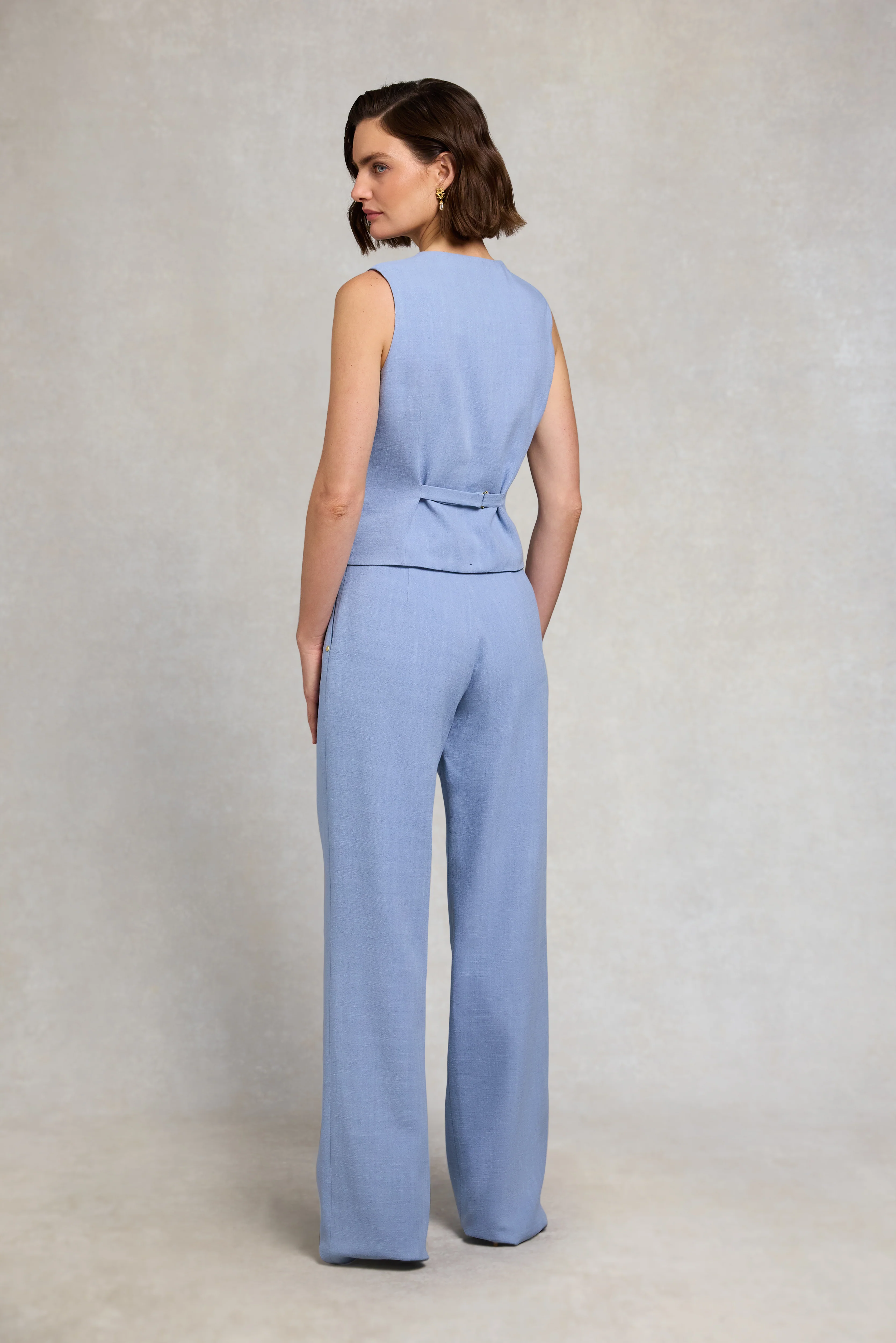 Richmond Waistcoat (Ice Blue Linen) - Image 7