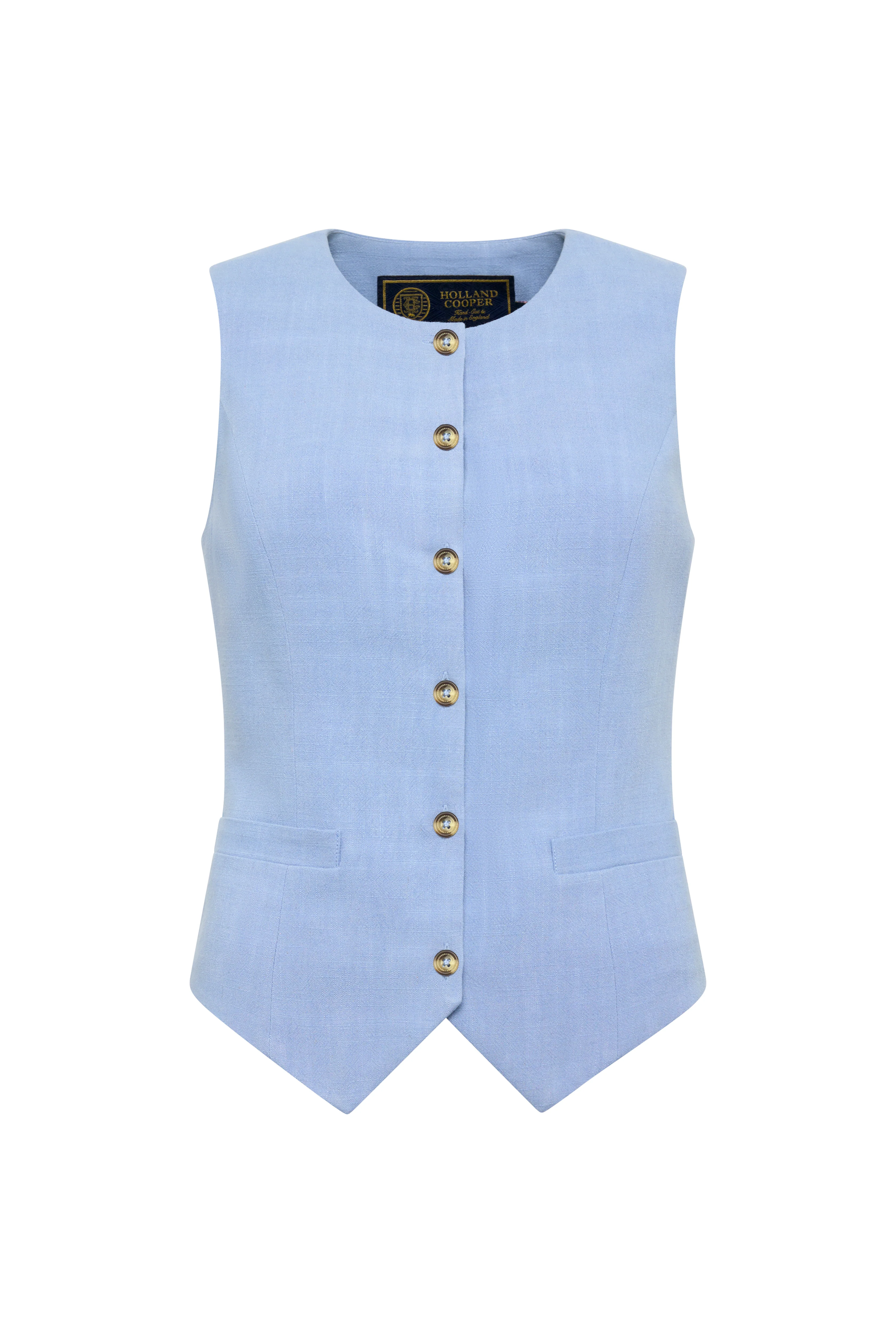 Richmond Waistcoat (Ice Blue Linen) - Image 8
