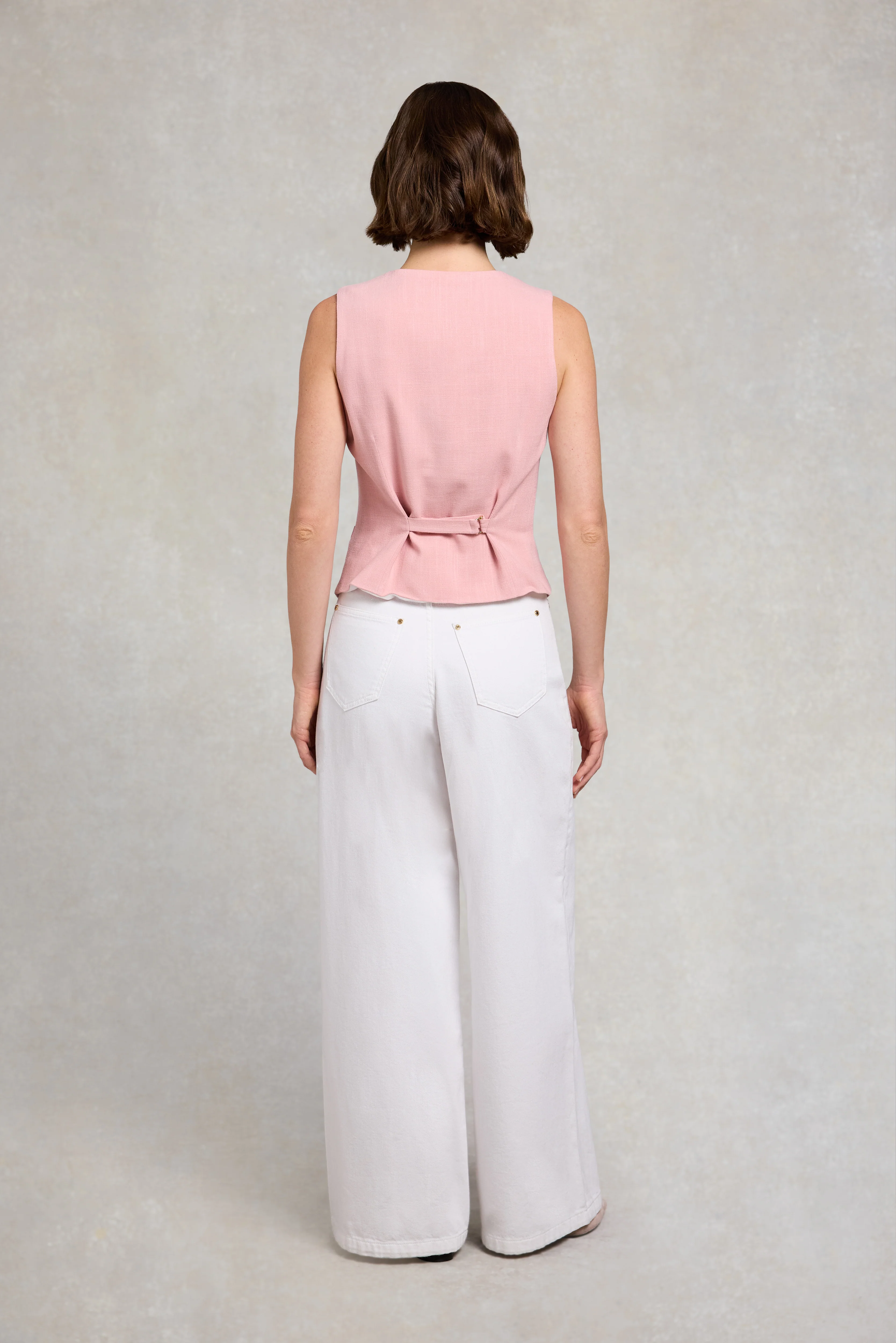 Richmond Waistcoat (Pink Linen) - Image 4