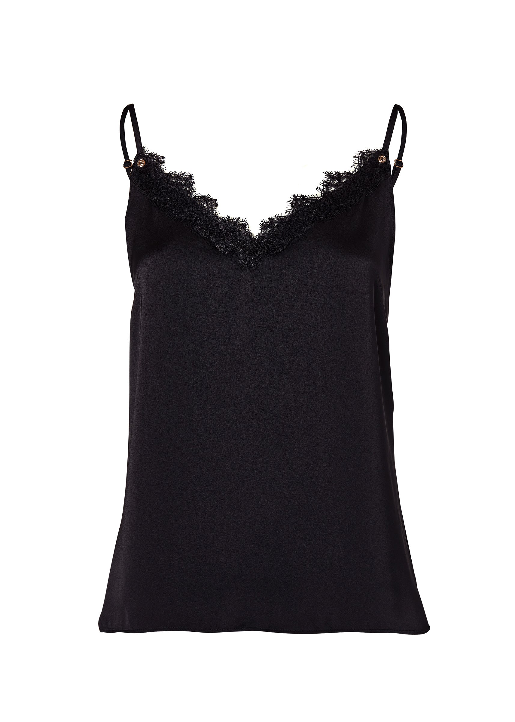 Satin Lace Cami (Black) - Image 4