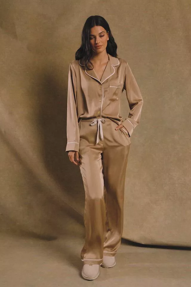 Satin Pyjama Set (Champagne) - Image 5