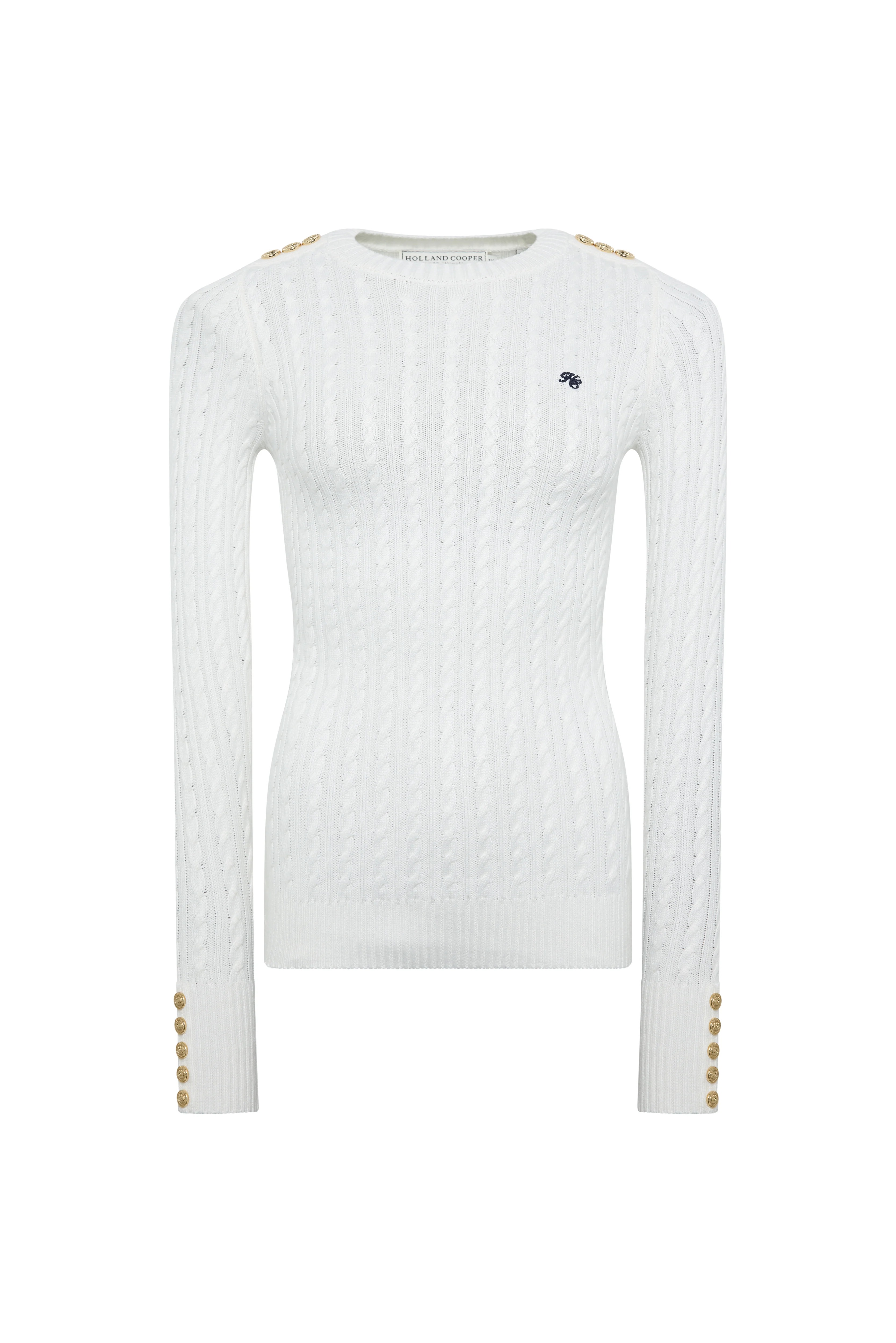 Seattle Cable Crew Knit (White) - Image 6