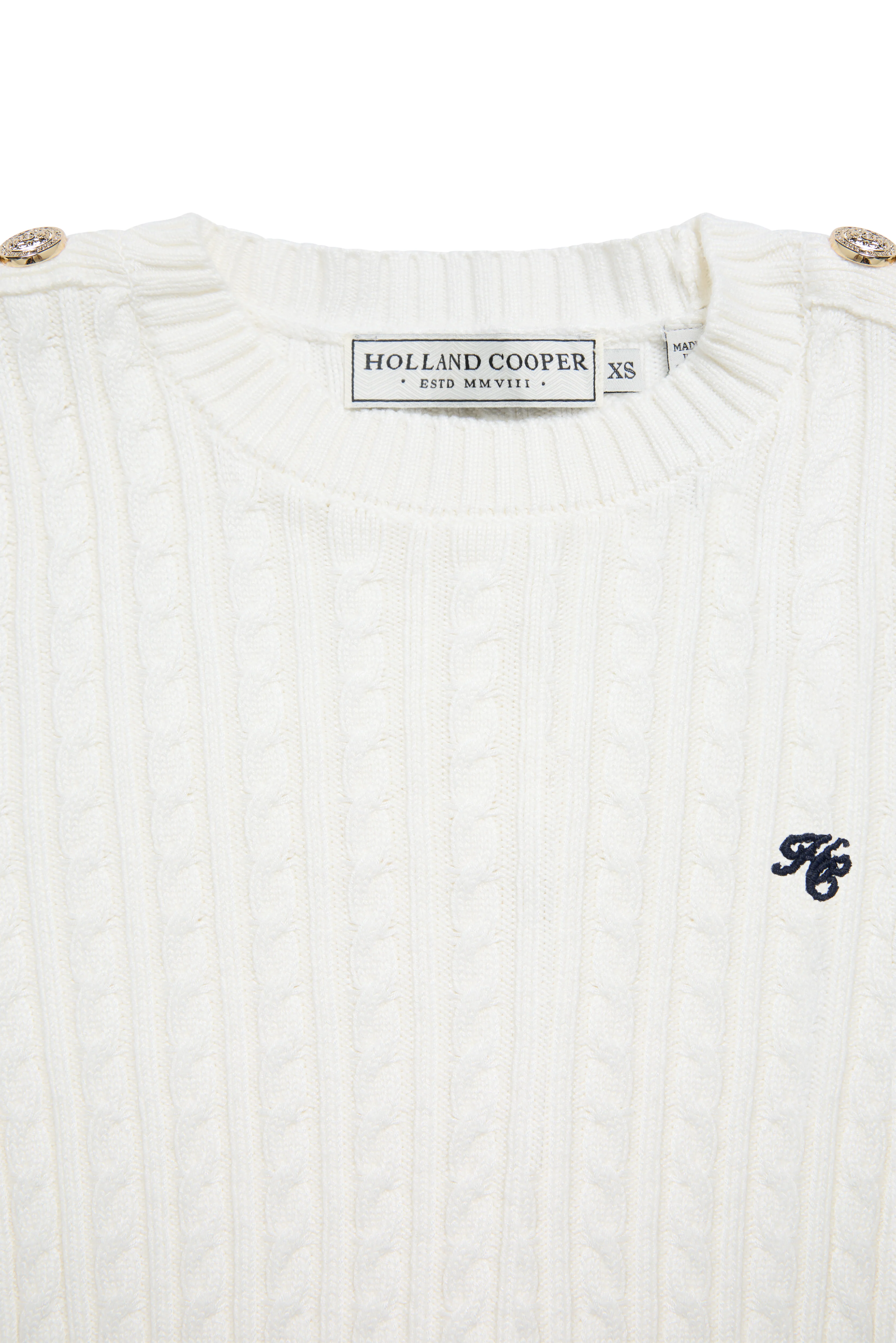 Seattle Cable Crew Knit (White) - Image 8