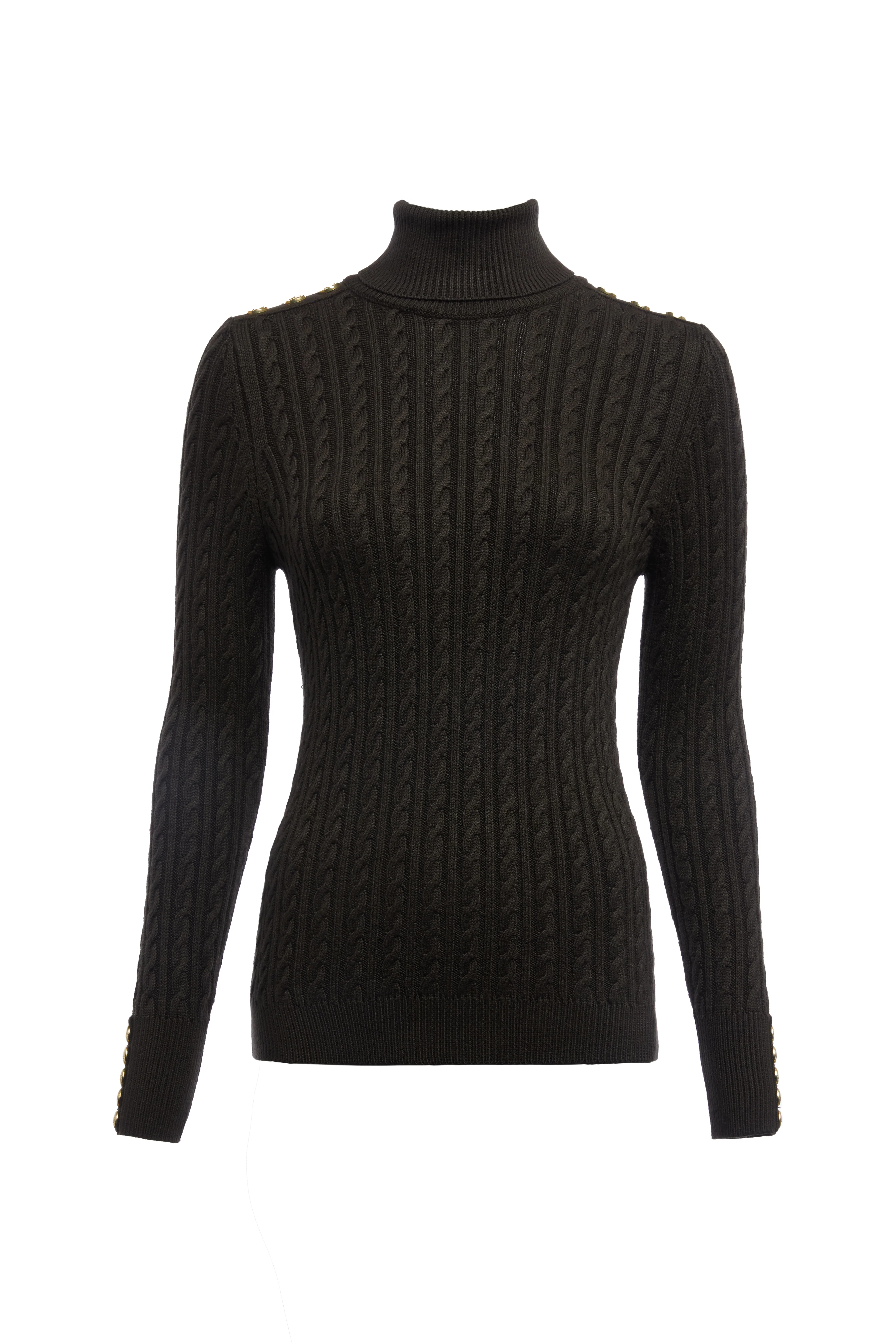 Seattle Roll Neck Cable Knit (Fern Green) - Image 4