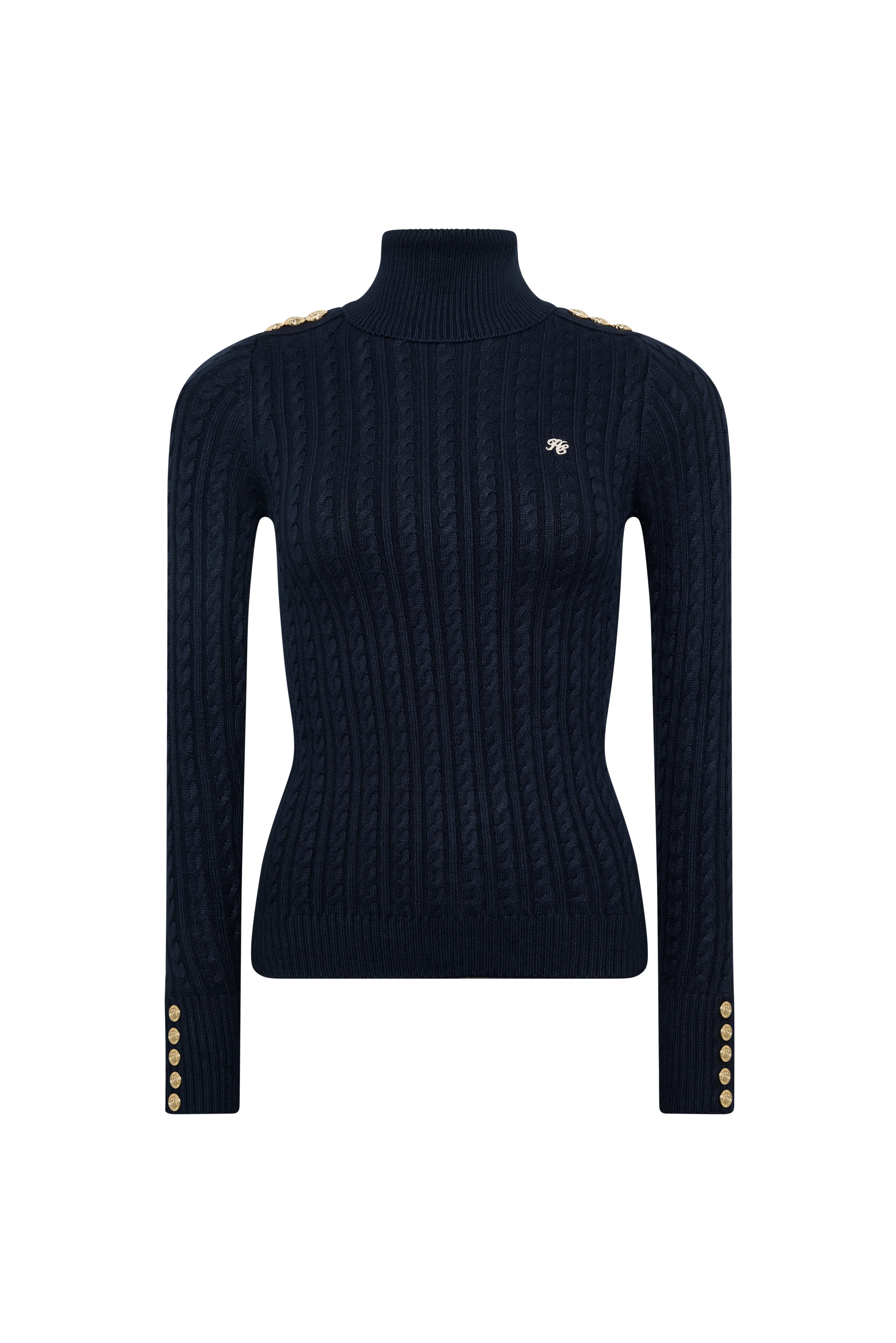Seattle Roll Neck Cable Knit (Ink Navy) - Image 4