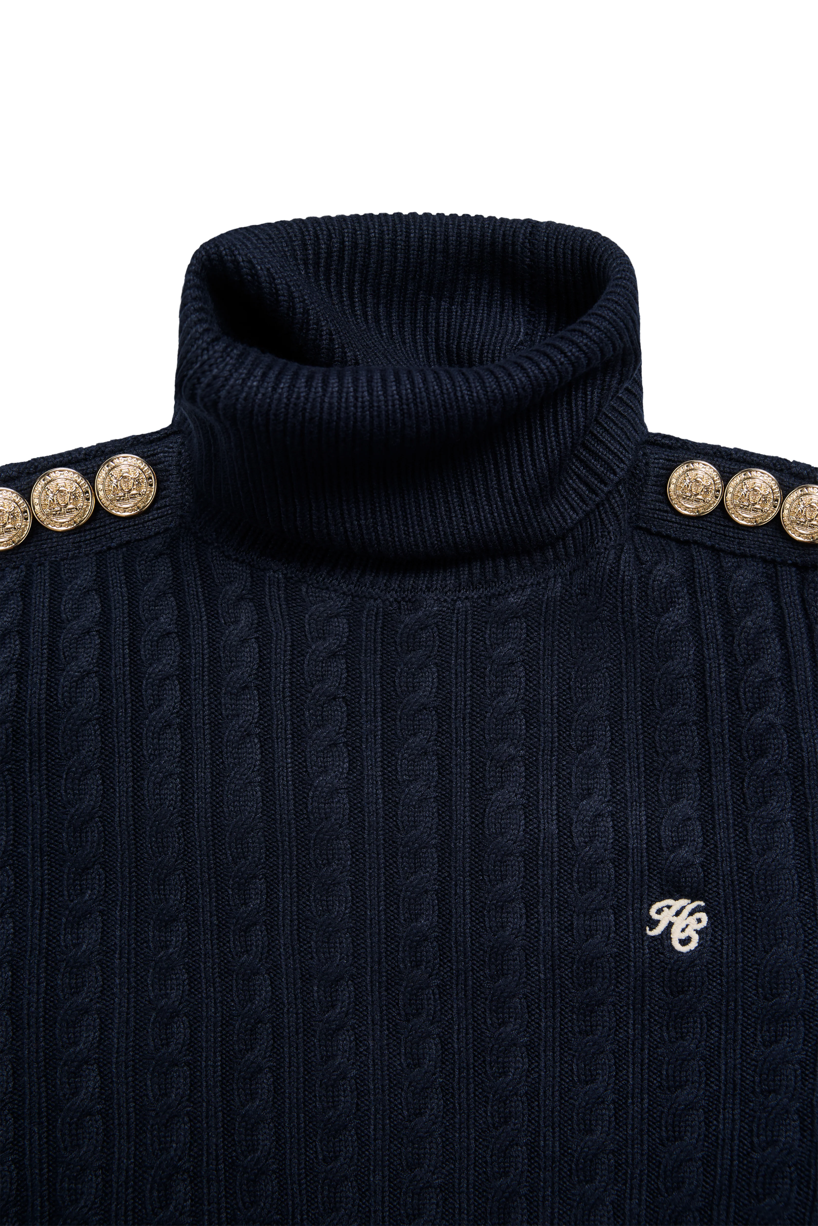 Seattle Roll Neck Cable Knit (Ink Navy) - Image 8